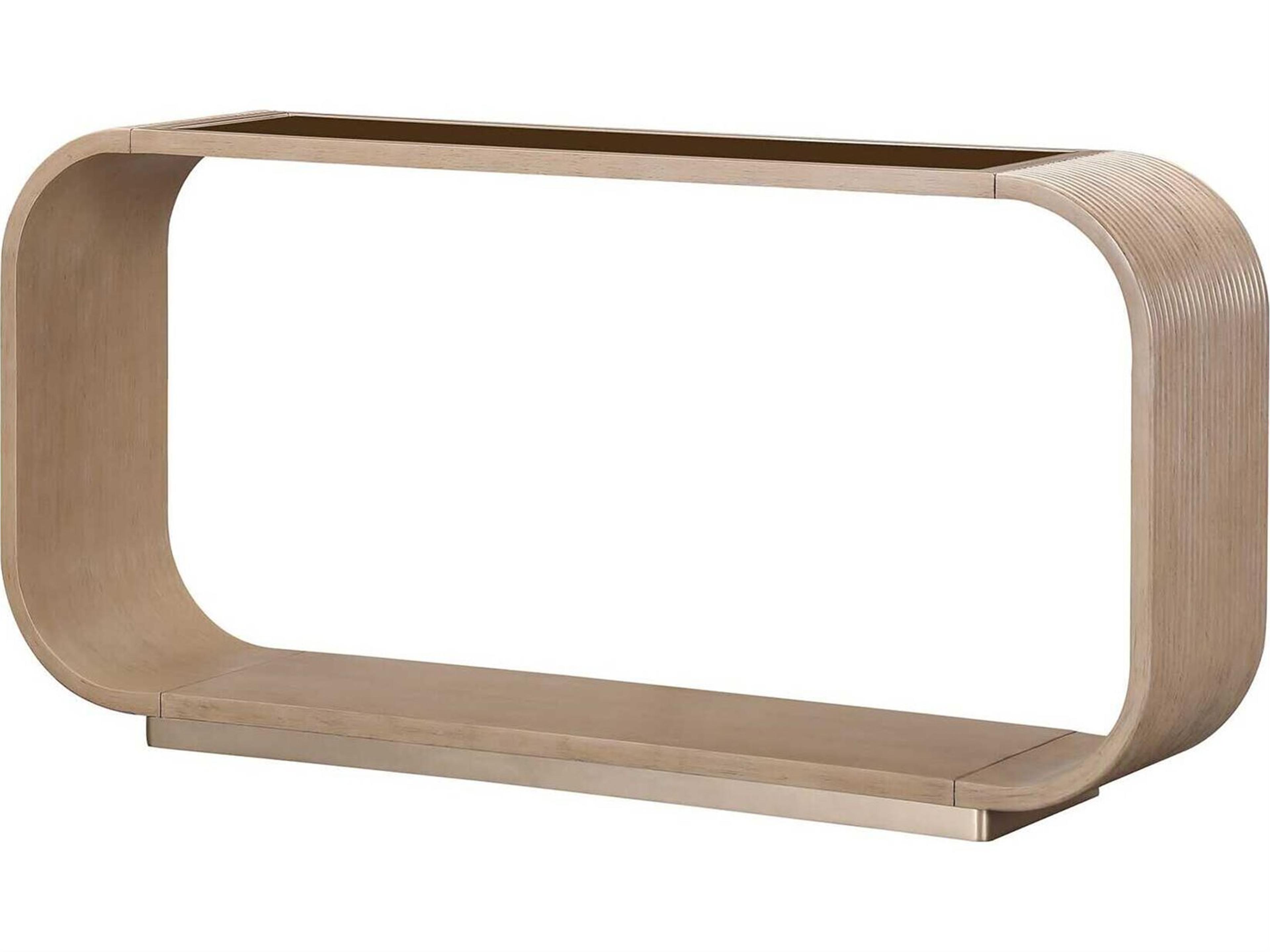 West Kensington Rectangular Glass Sea Salt Caramel Console Table