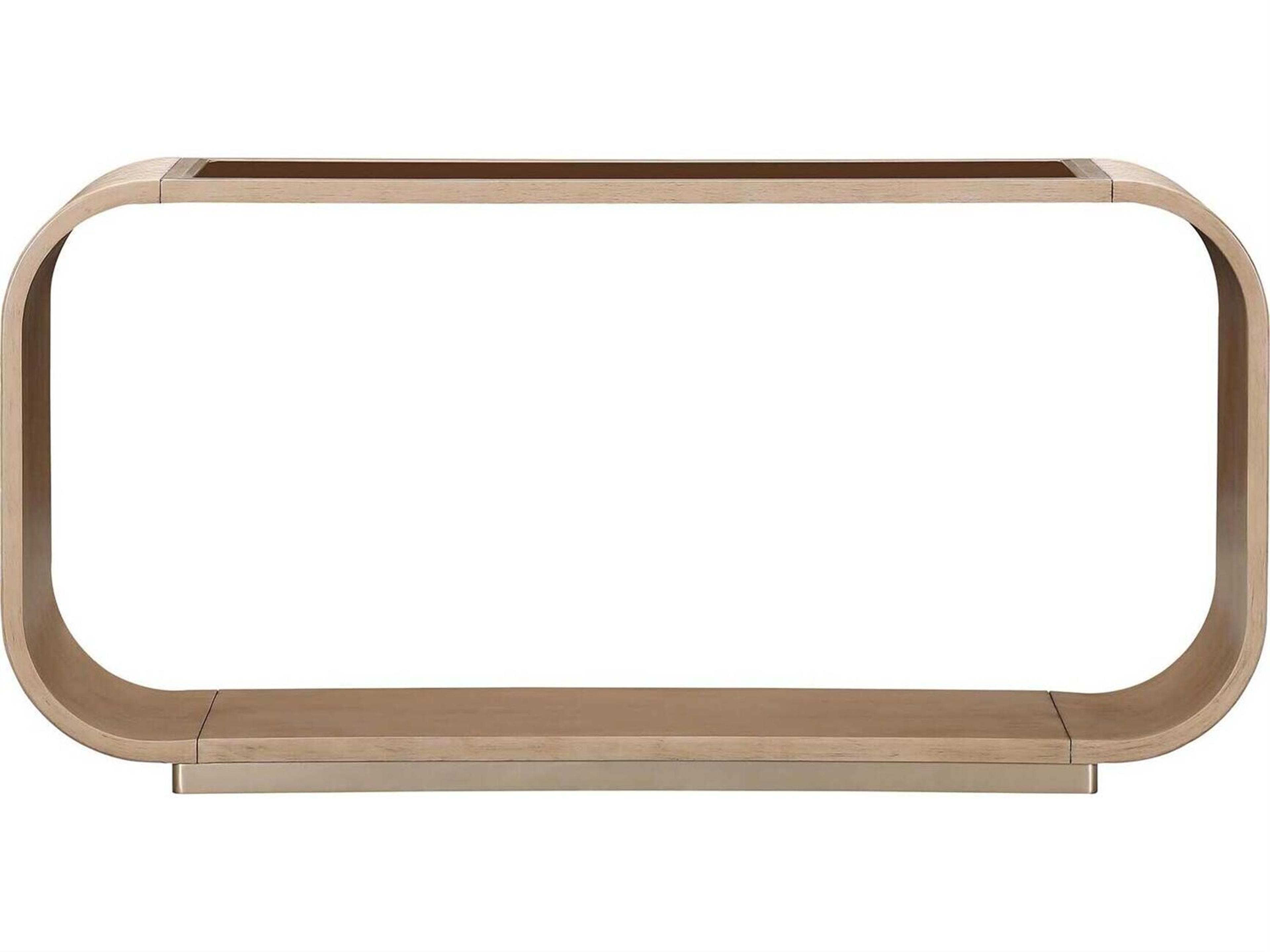 Luxecor Gilded Rectangular Glass Sea Salt Caramel Console Table