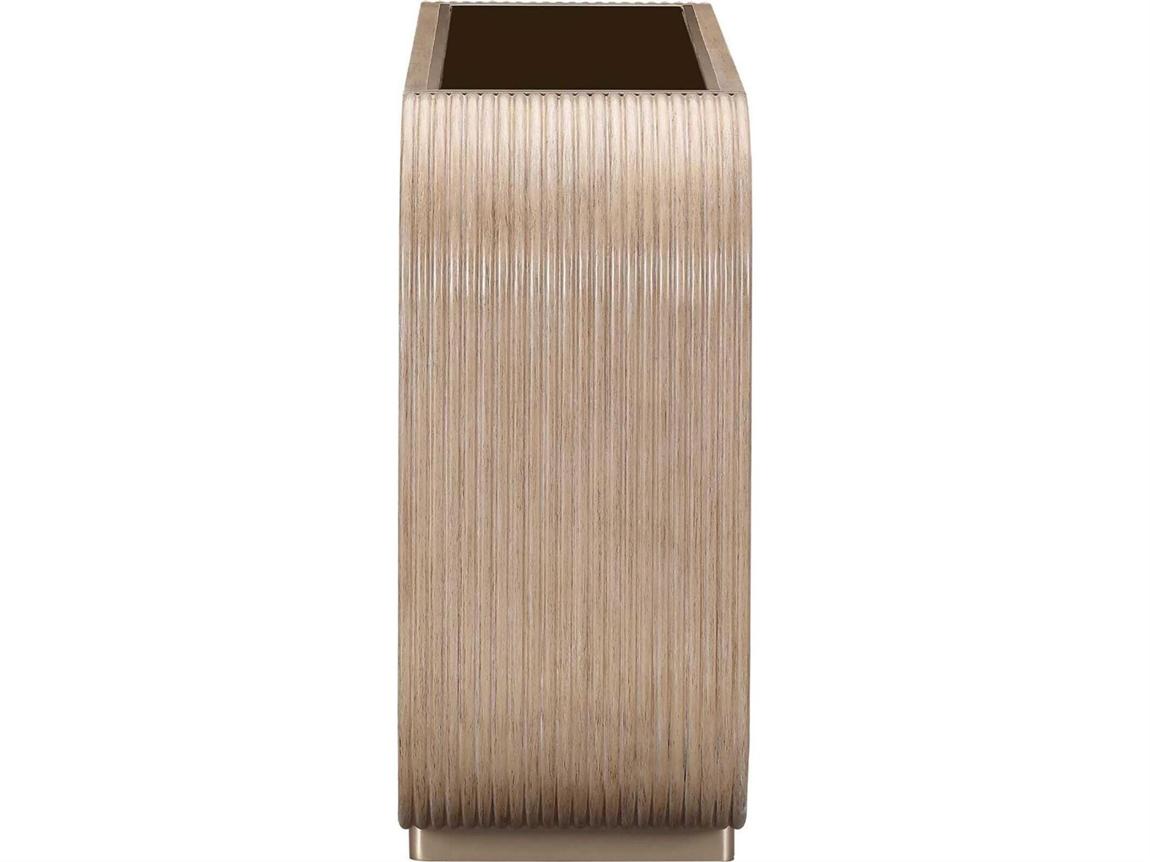 Luxecor Gilded Rectangular Glass Sea Salt Caramel Console Table