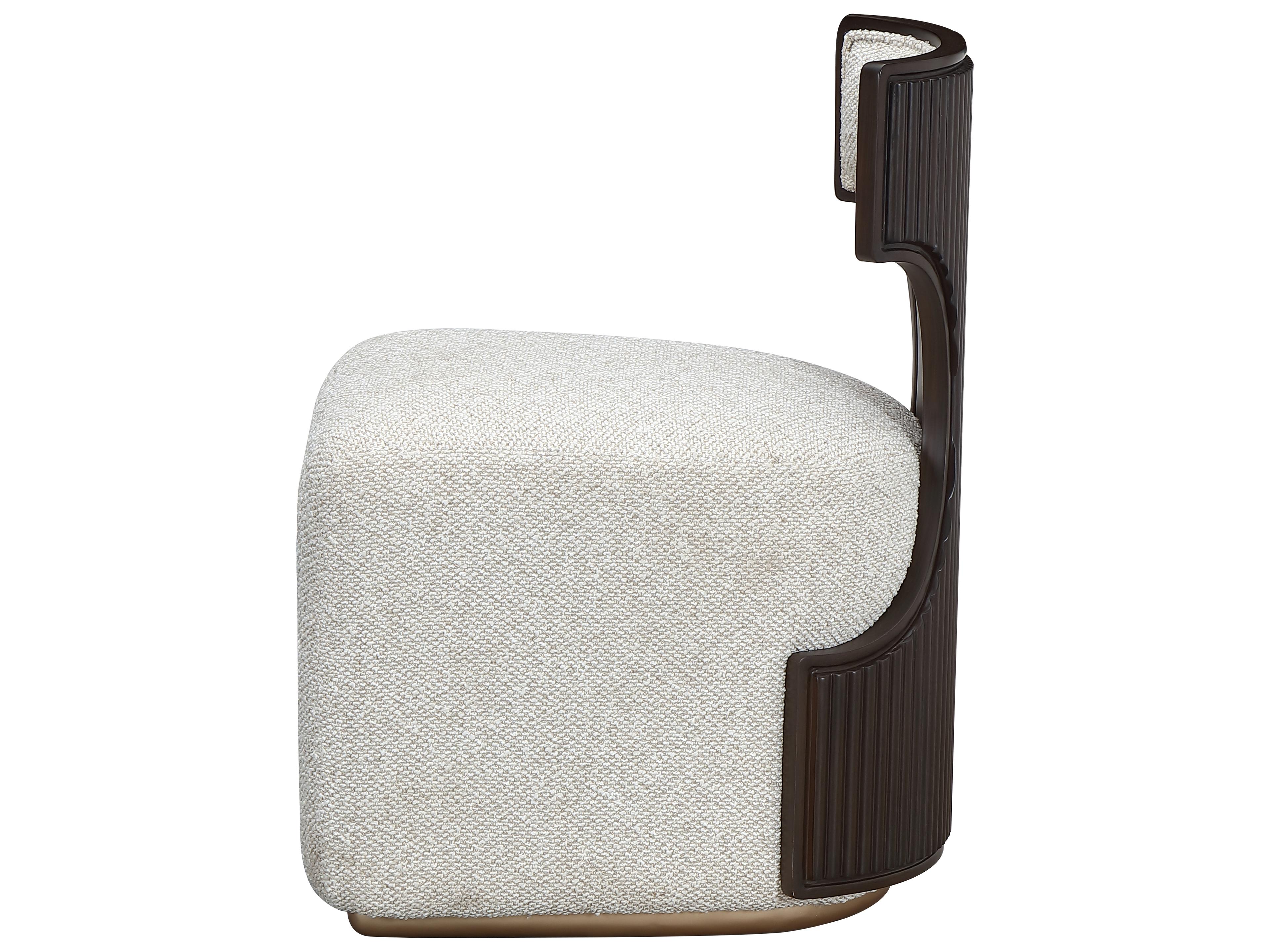 Michael Amini West Kensington Espresso Gray Vanity Chair