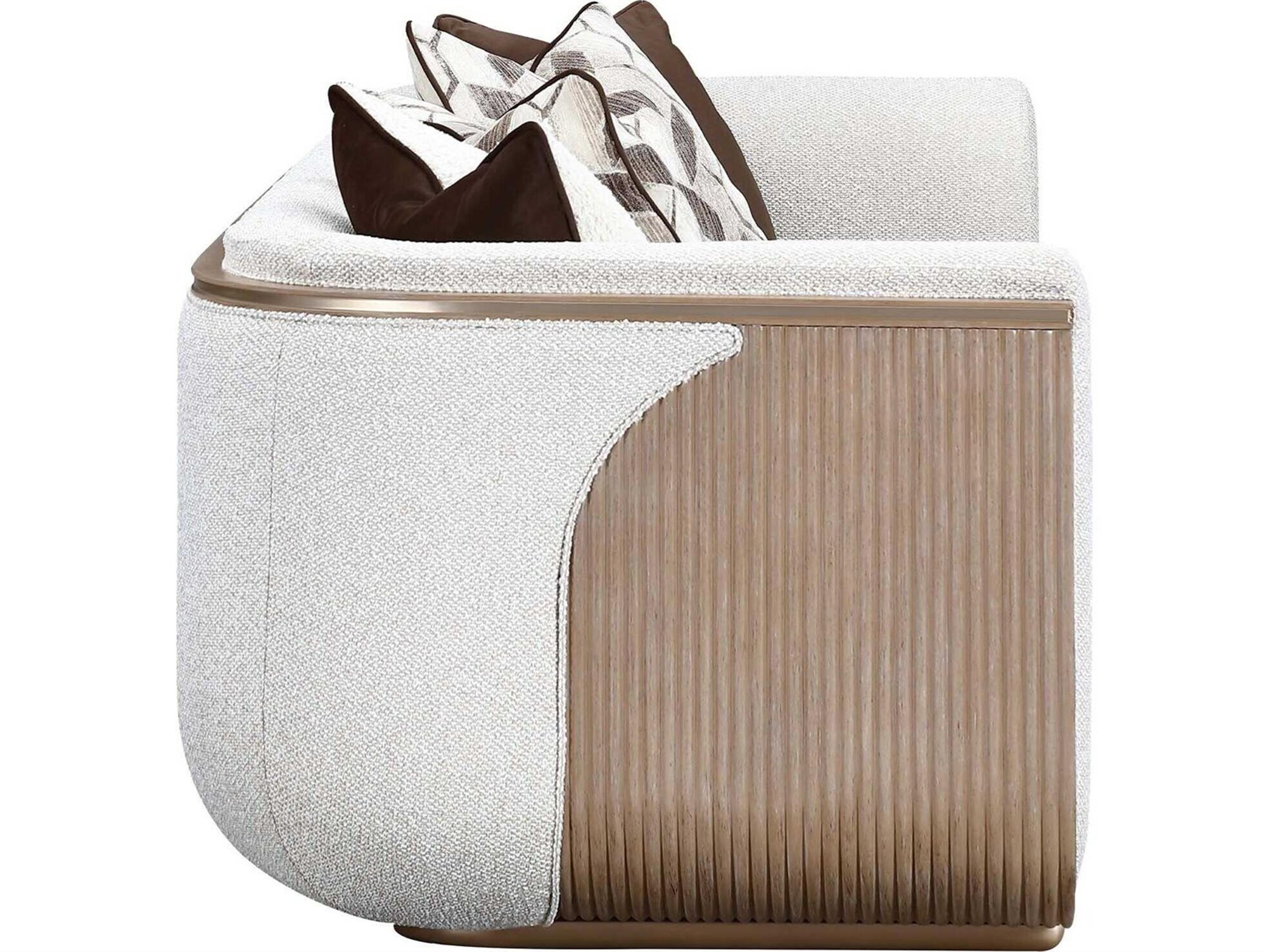 Luxecor Gilded Sea Salt Caramel Beige Upholstered Sofa