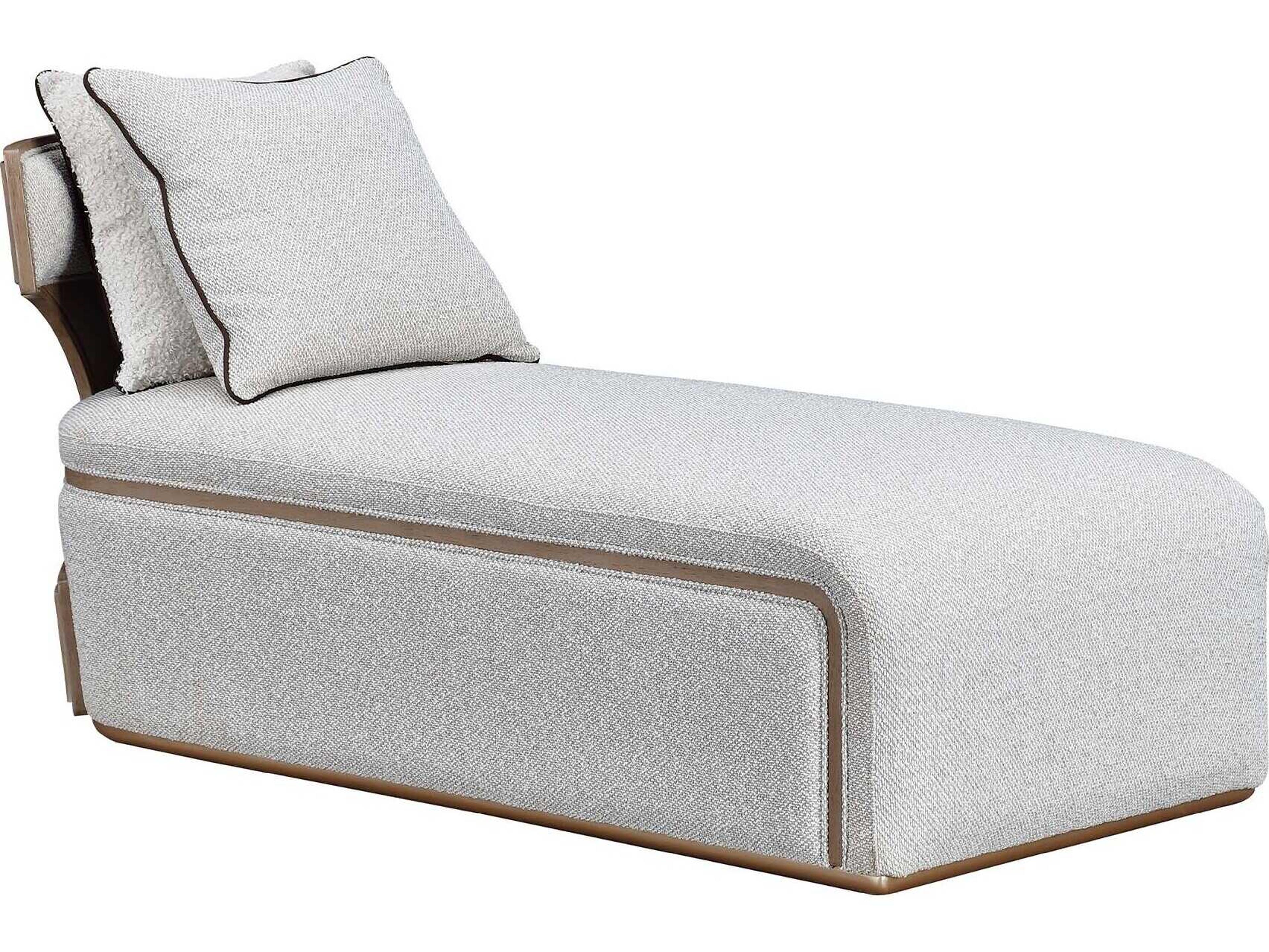 Luxecor Gilded Sea Salt Caramel Beige Upholstered Chaise