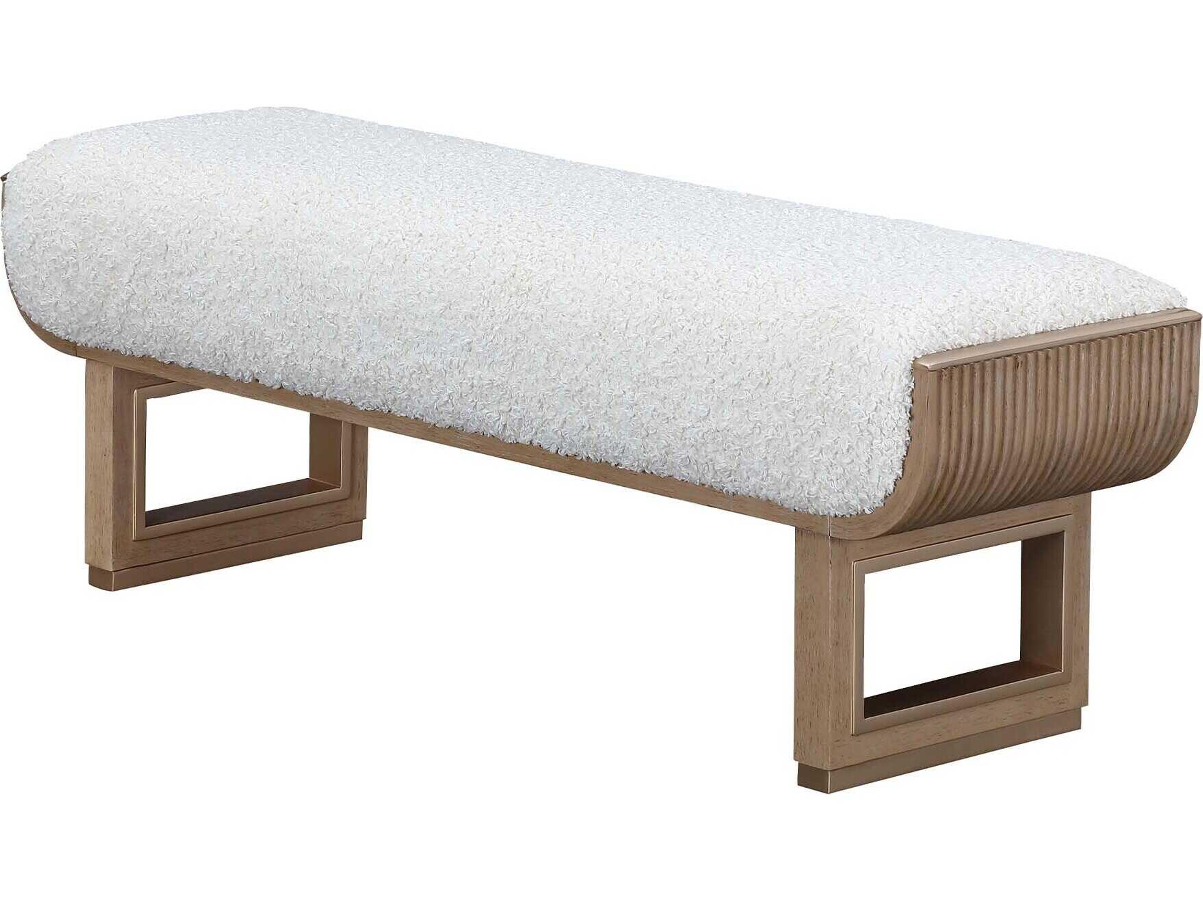 West Kensington Sea Salt Caramel Beige Upholstered Accent Bench