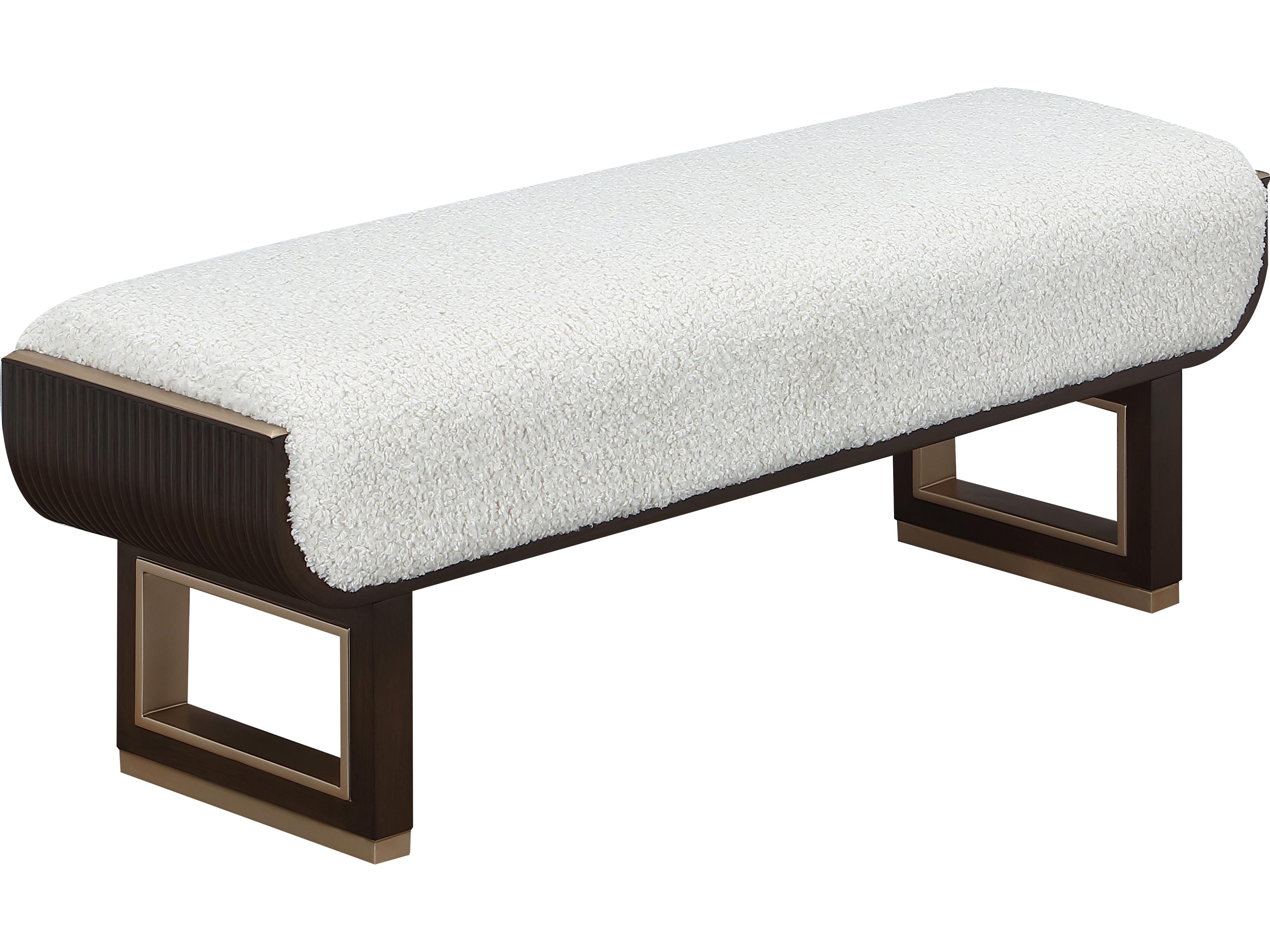 West Kensington Espresso Cream Puff Upholstered Accent Bench