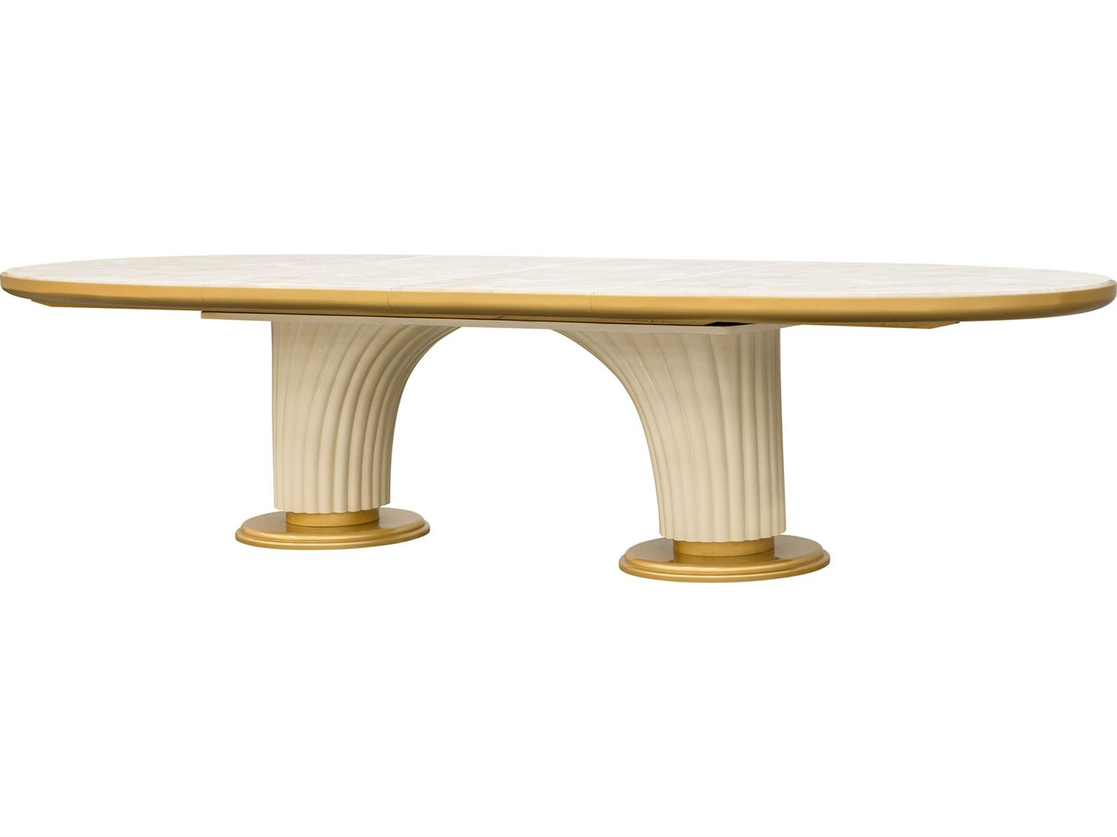 Scotts Square Oval Wood Light Champagne Dining Table