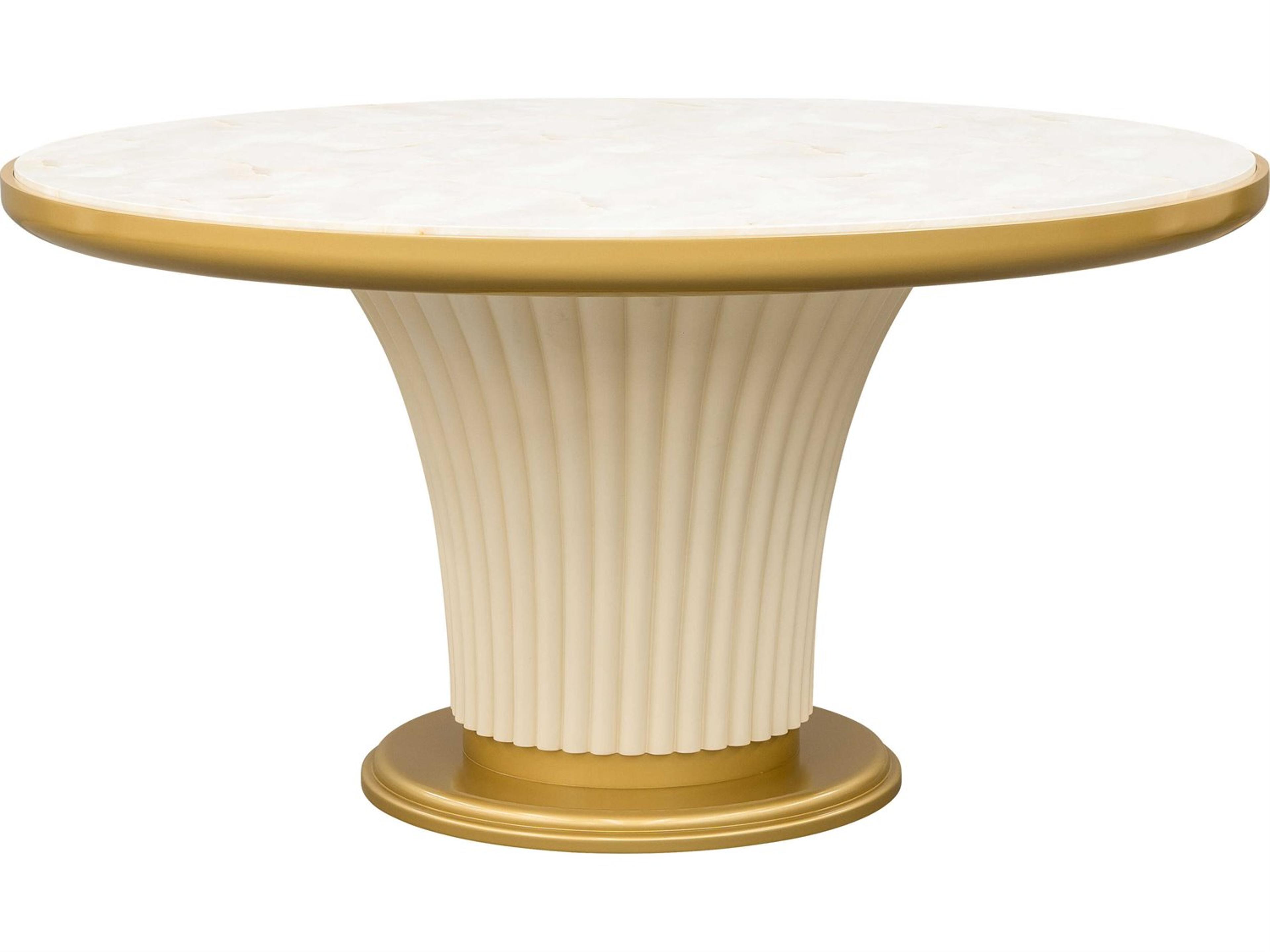 Scotts Square Round Wood Light Champagne Dining Table