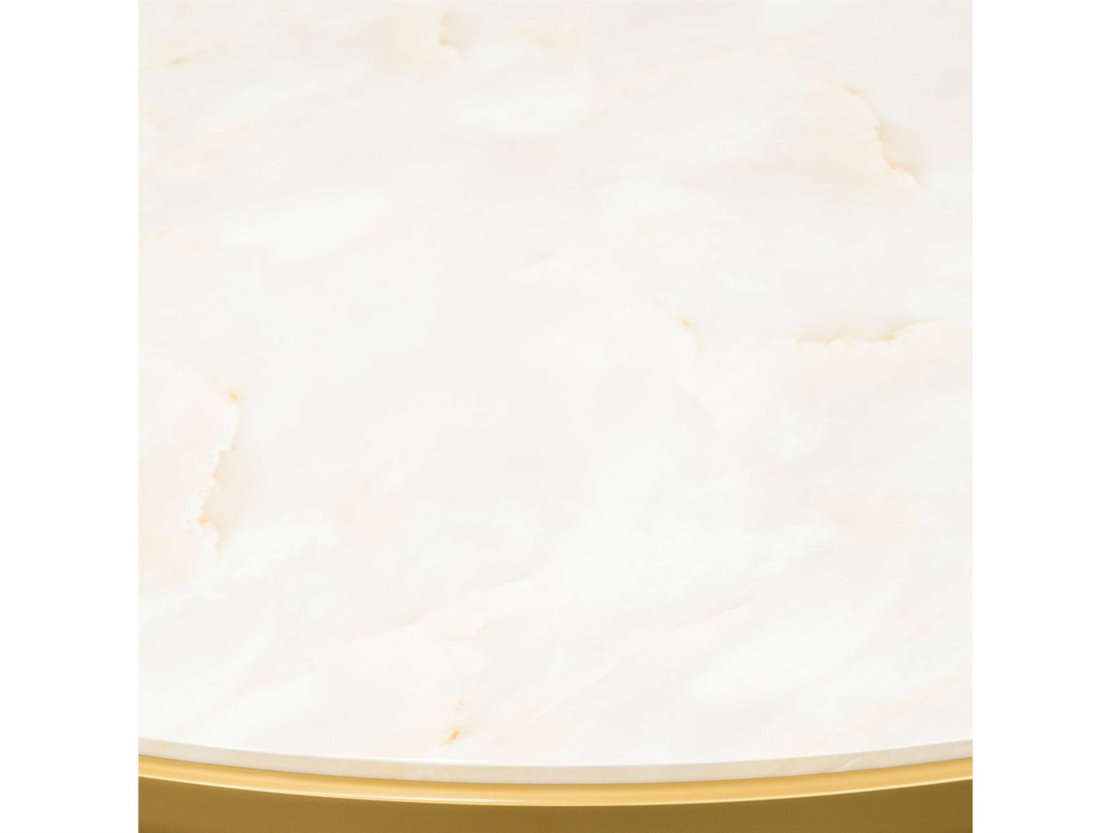 Luxecor Gilded Round Wood Light Champagne Dining Table