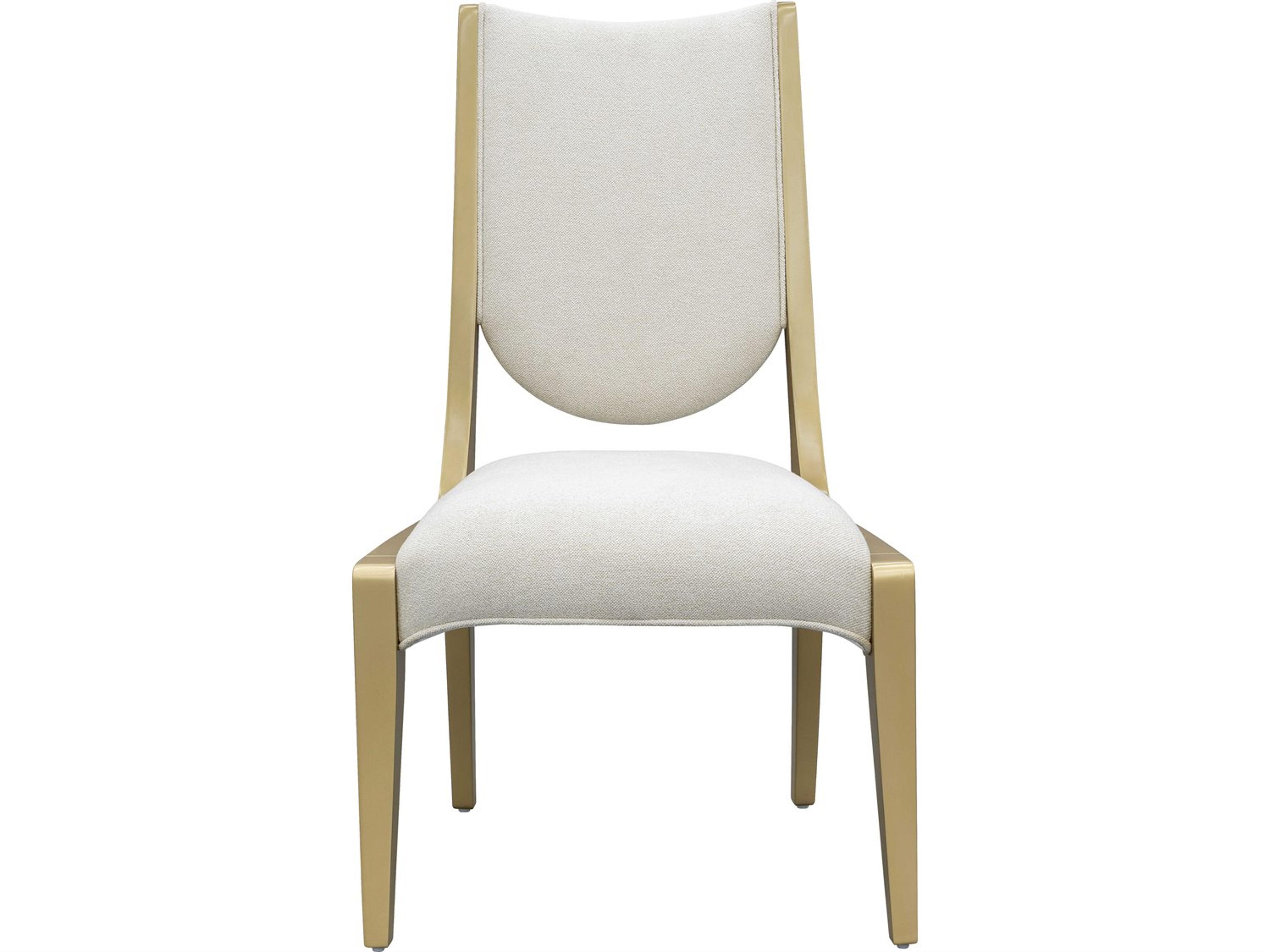 Luxecor Gilded Poplar Wood Gold Upholstered Armless Dining Chair Set of 2