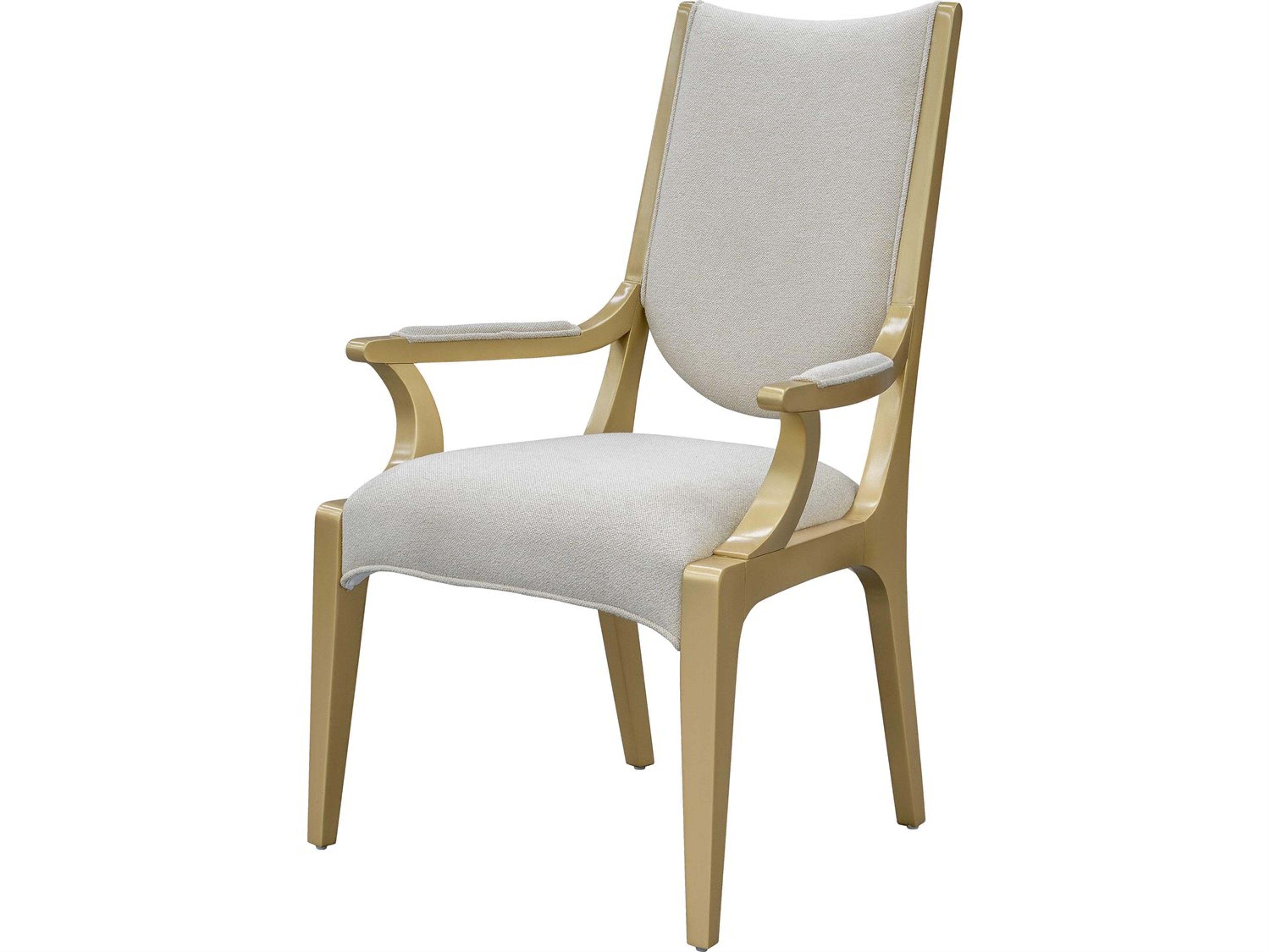 Scotts Square Poplar Wood Gold Upholstered Arm Dining Chair