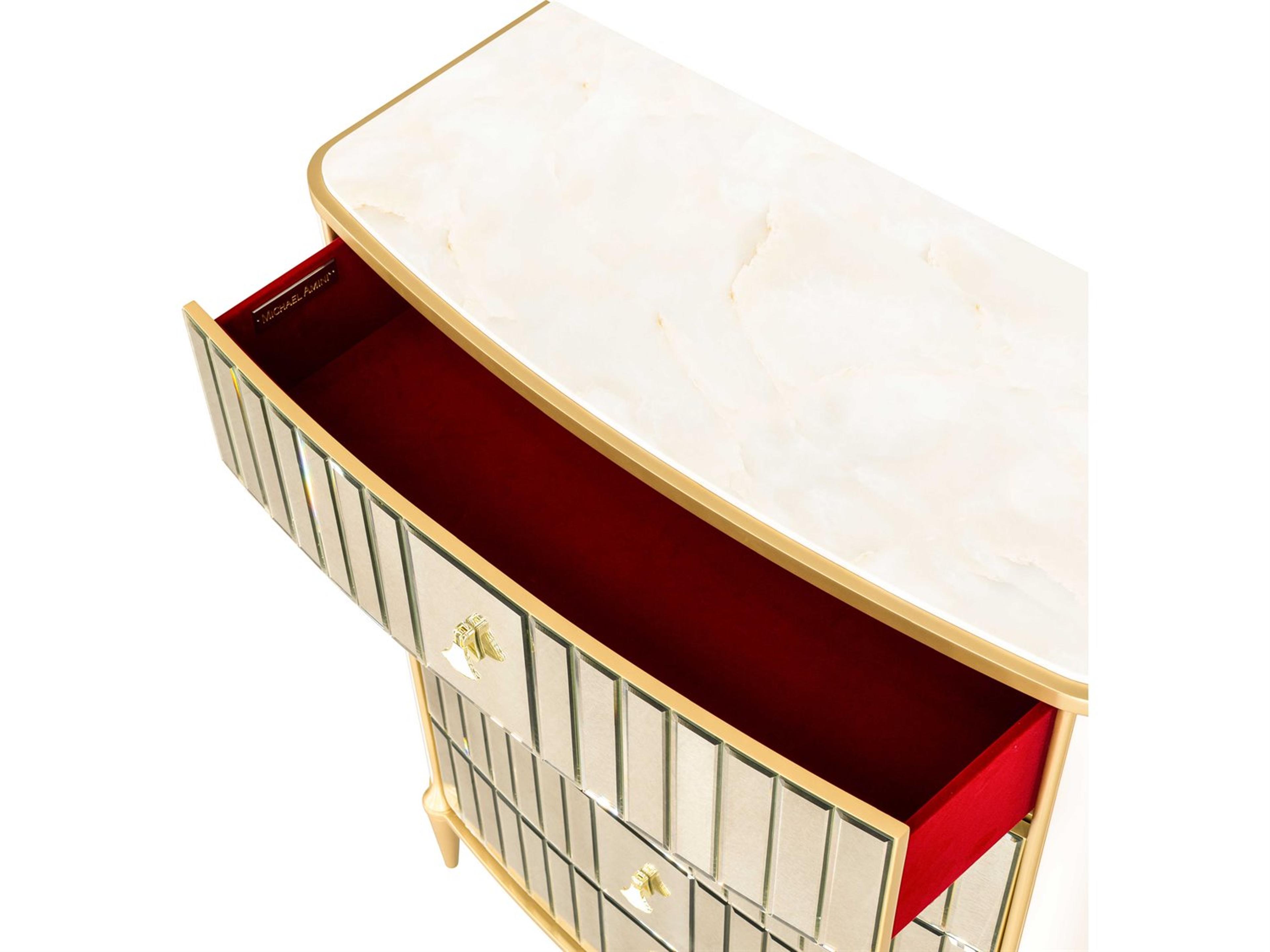 Luxecor Gilded Light Champagne Gold Poplar Wood Accent Chest