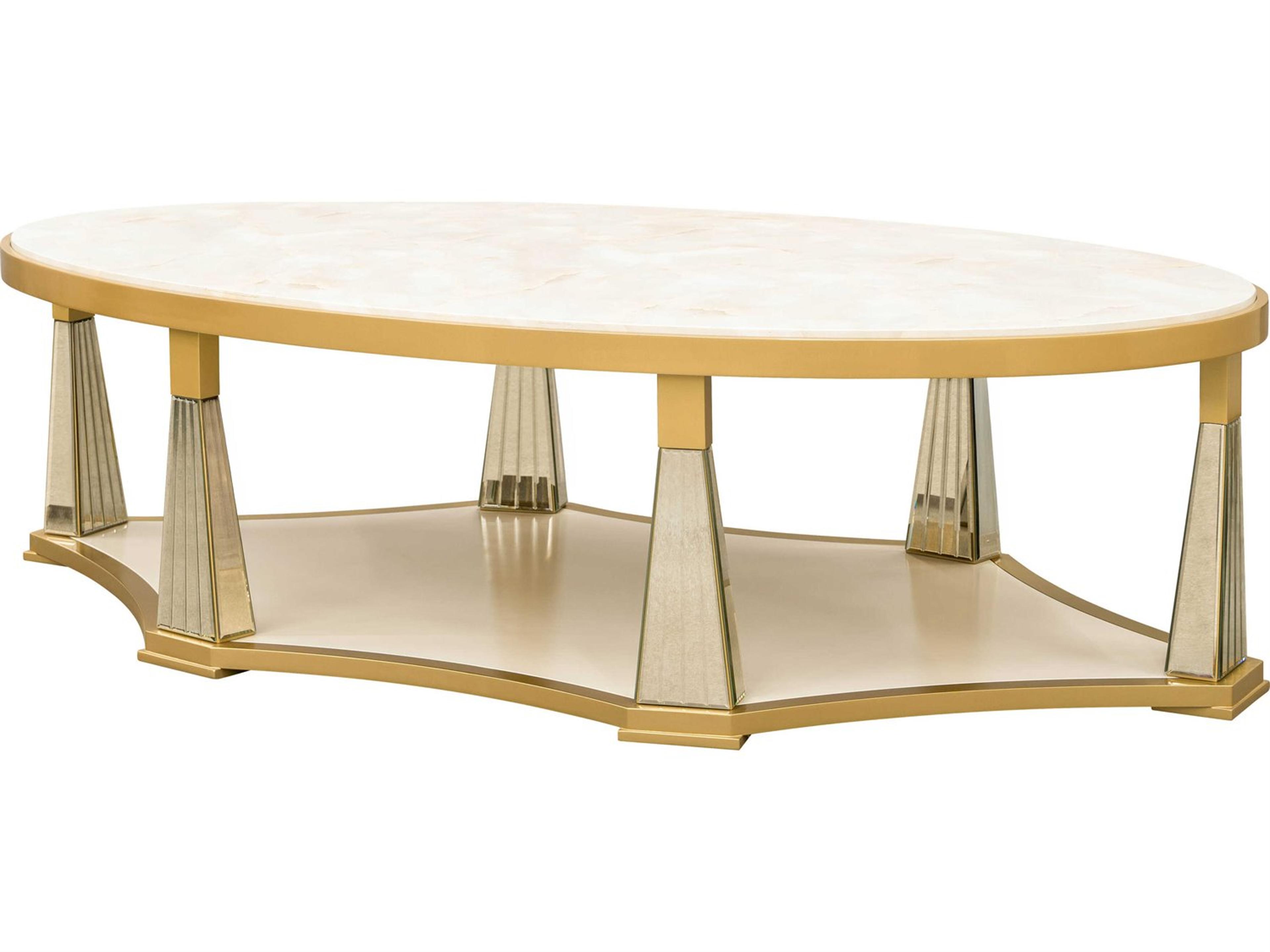 Scotts Square Oval Coffee Table in Light Champagne