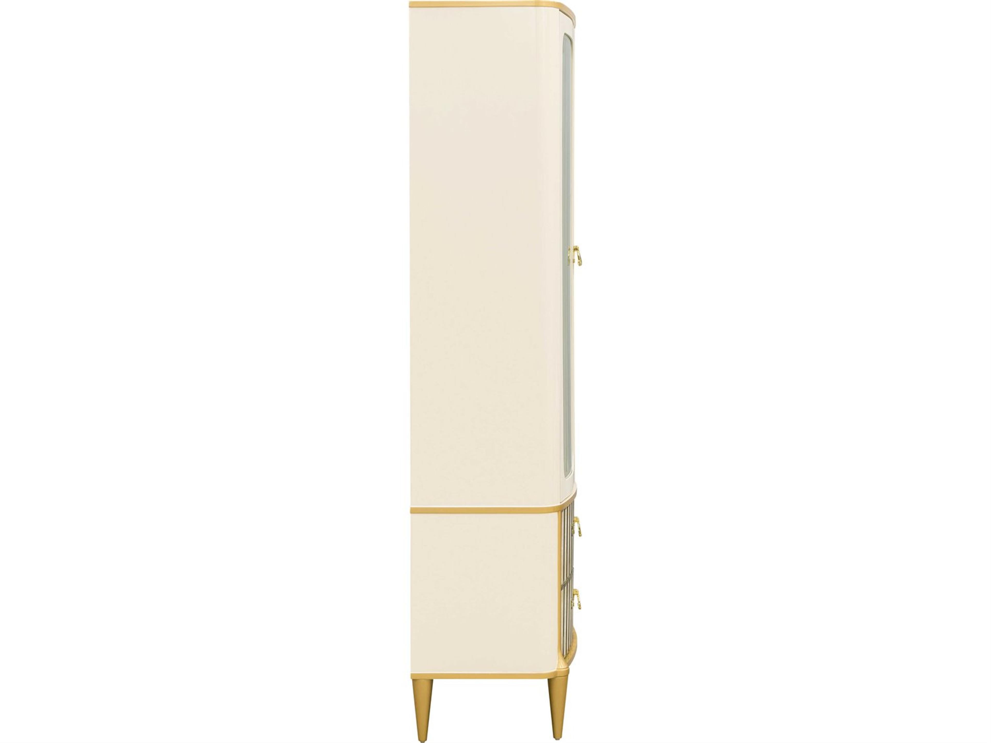 Luxecor Gilded Poplar Wood Light Champagne Display Cabinet