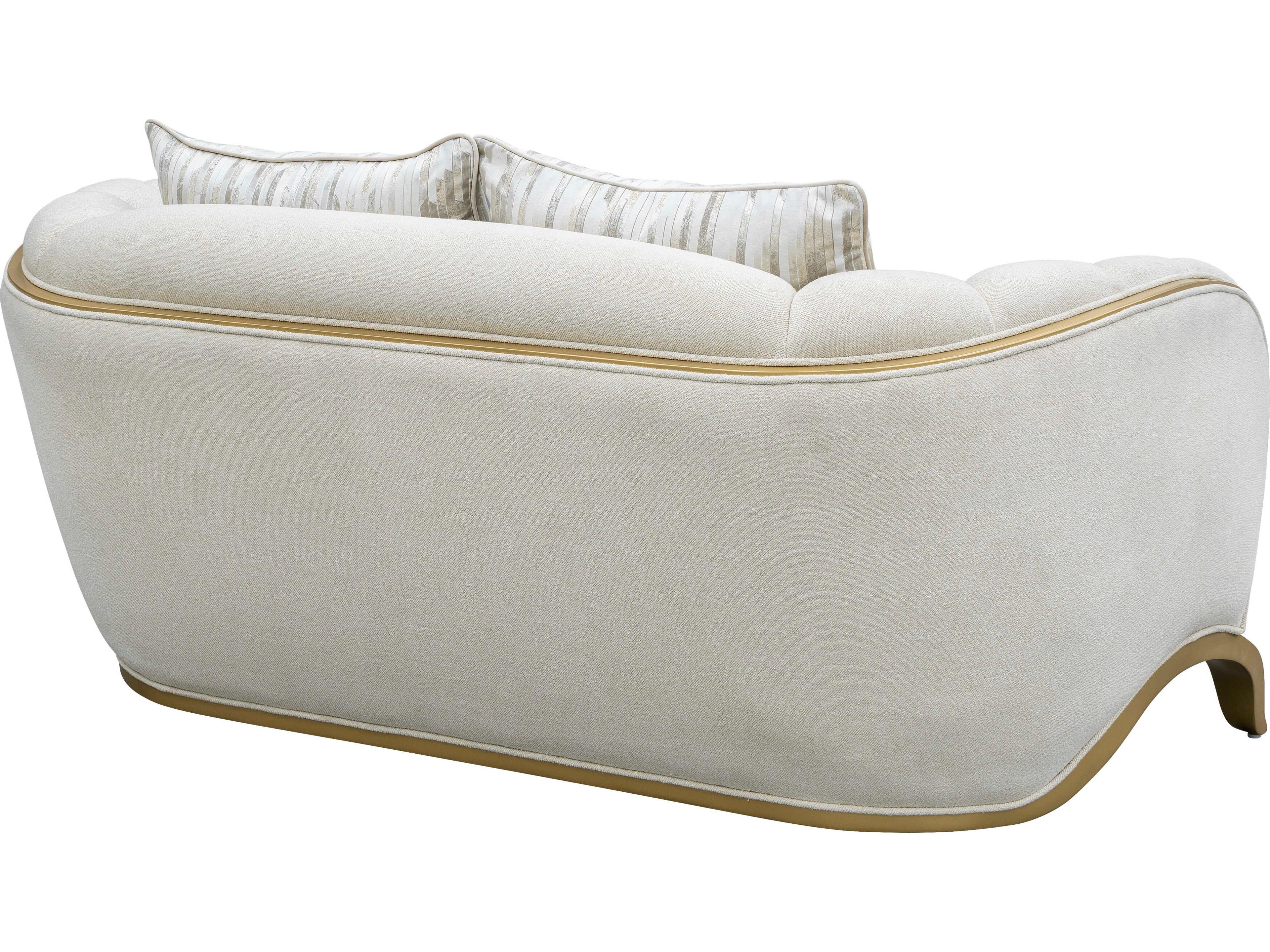 Luxecor Gilded Light Champagne White Upholstered Loveseat