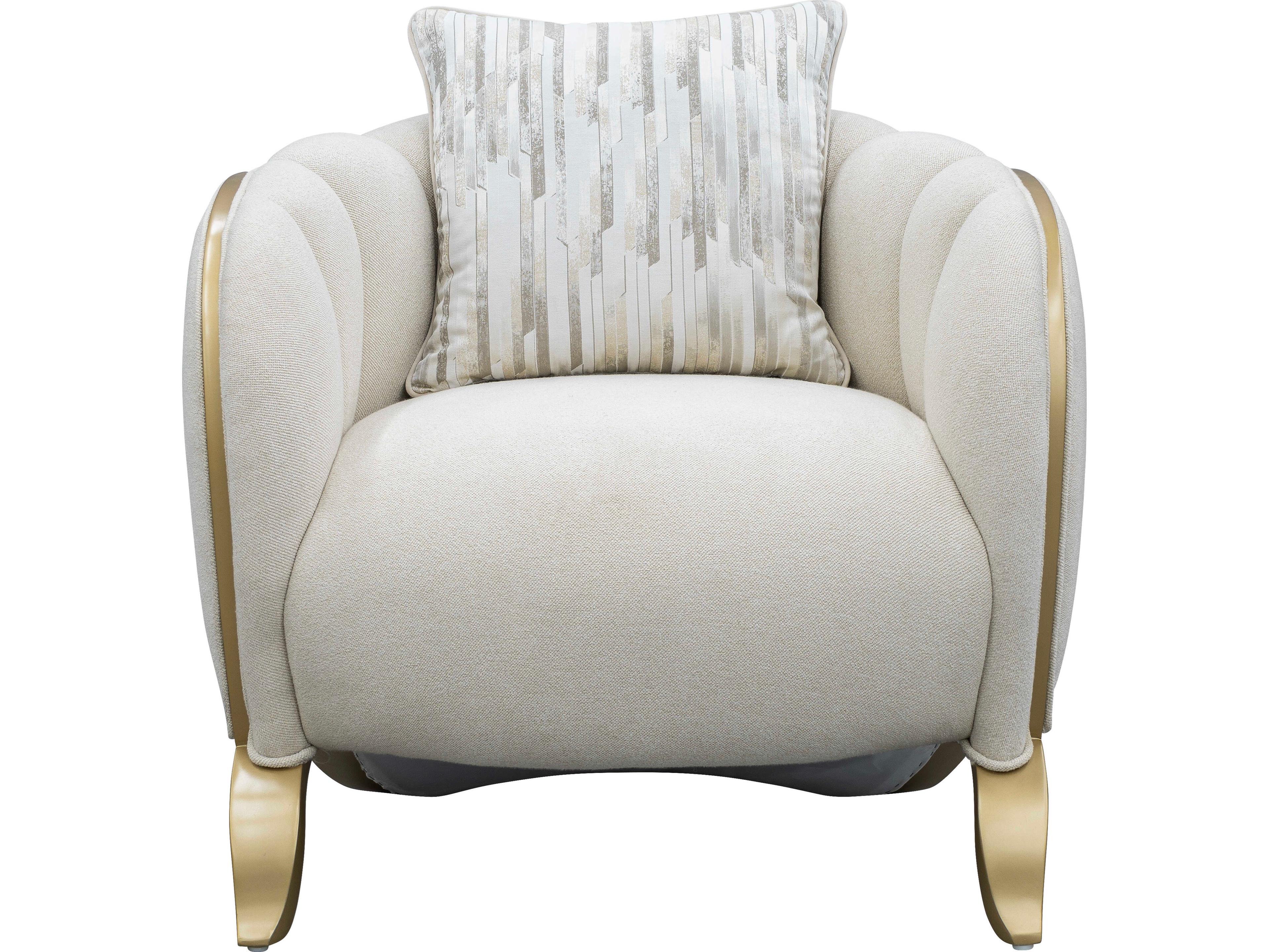 Luxecor Gilded White Accent Chair