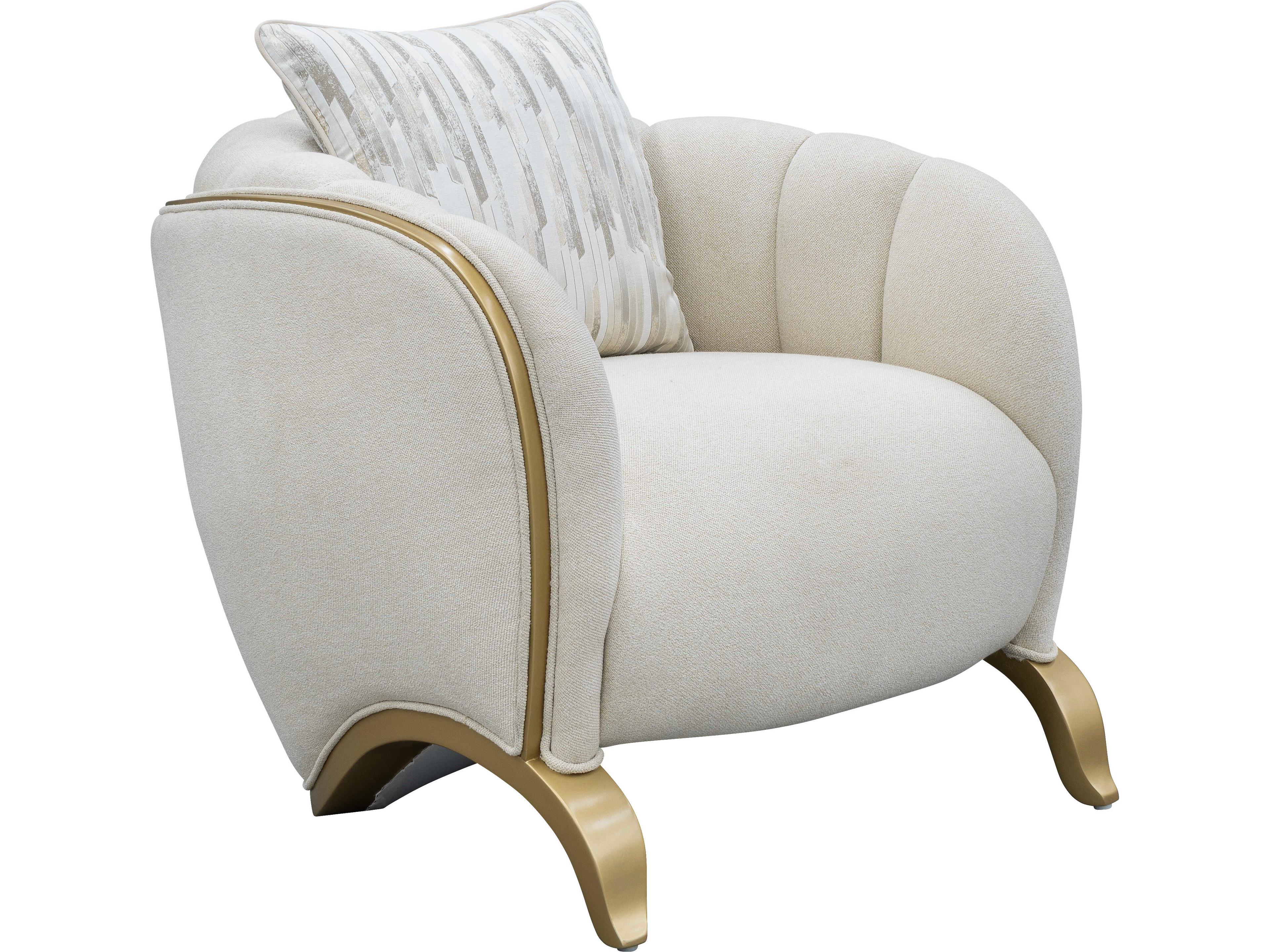 Luxecor Gilded White Accent Chair