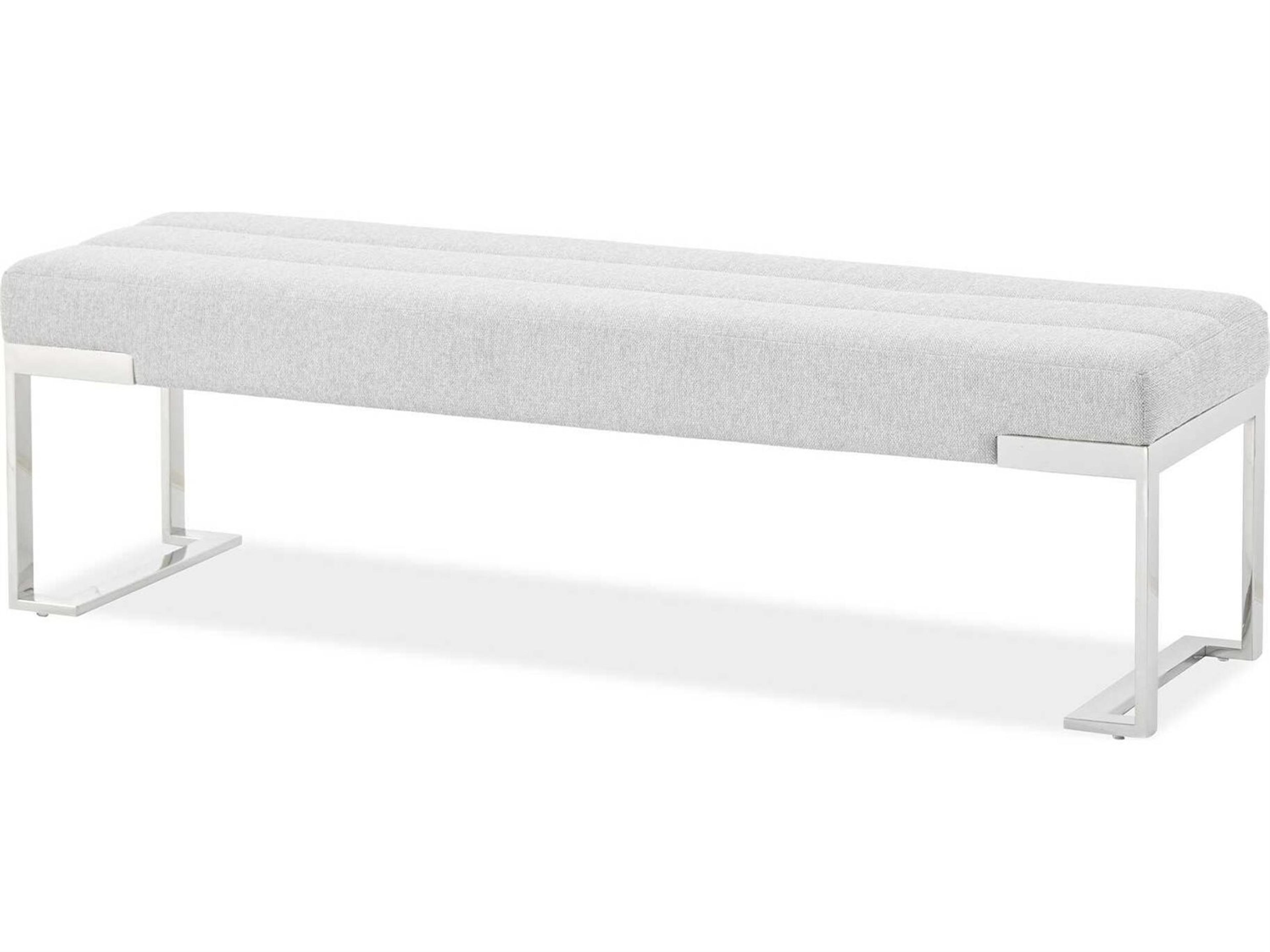 Signature Tulip Gray Upholstered Accent Bench