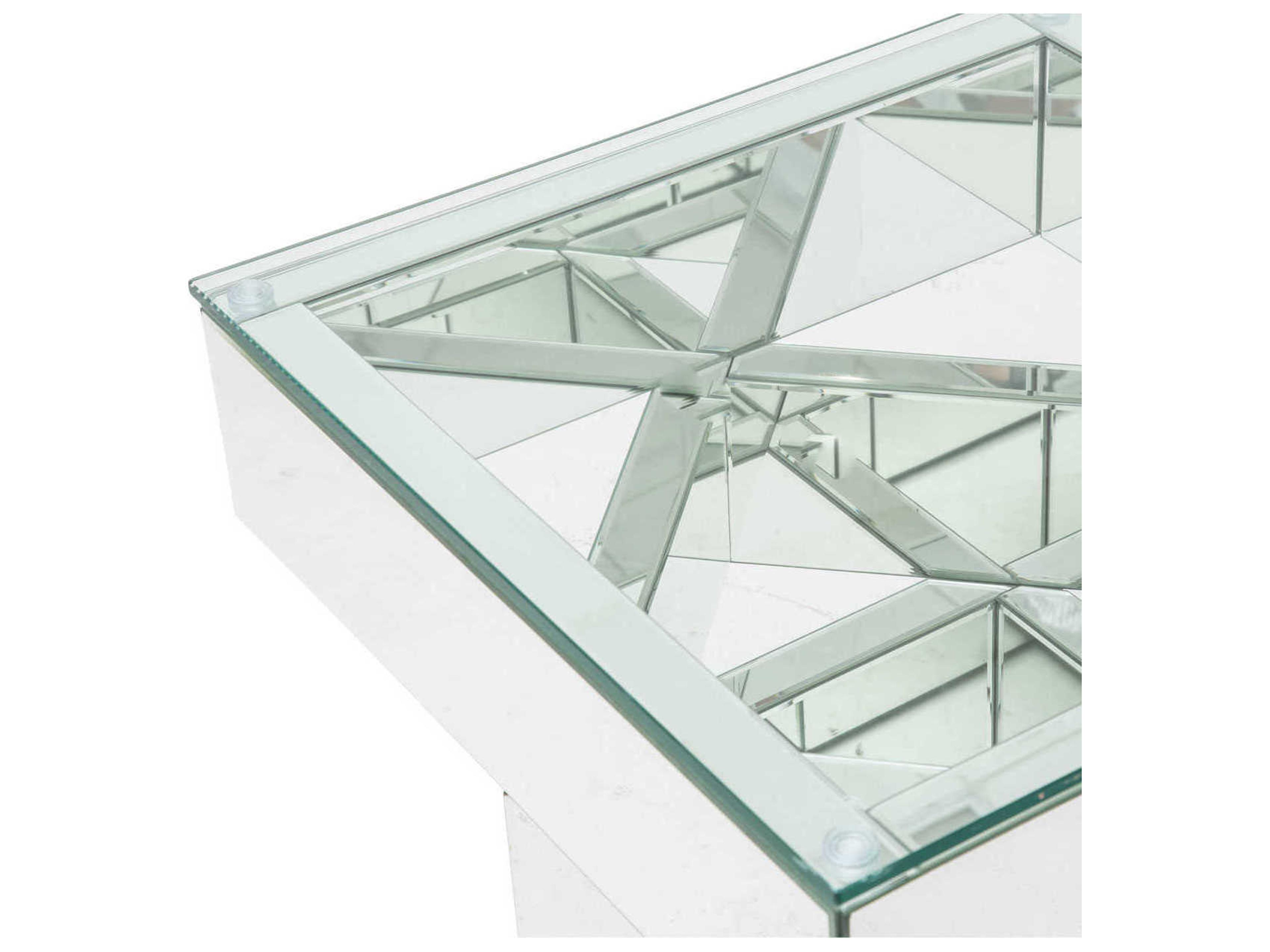 Luxecor Gilded Square Glass End Table