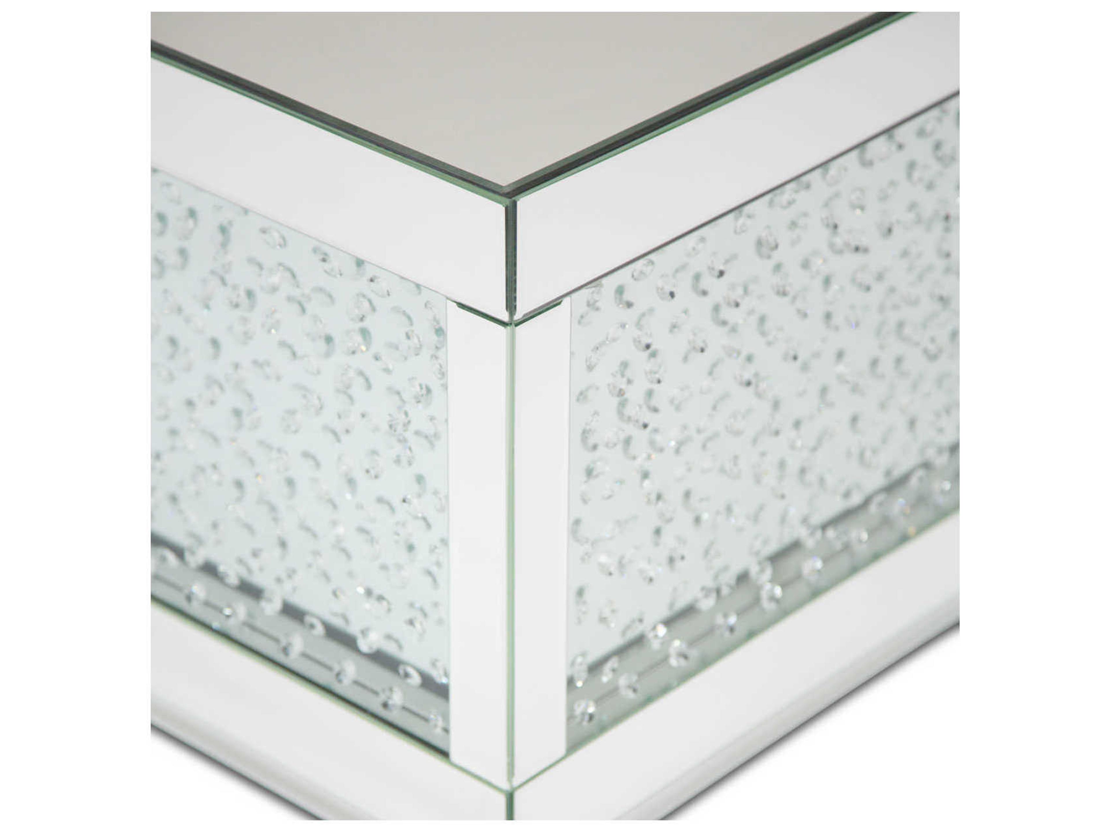 Luxecor Gilded Rectangular Silver Mirrored Cocktail Table