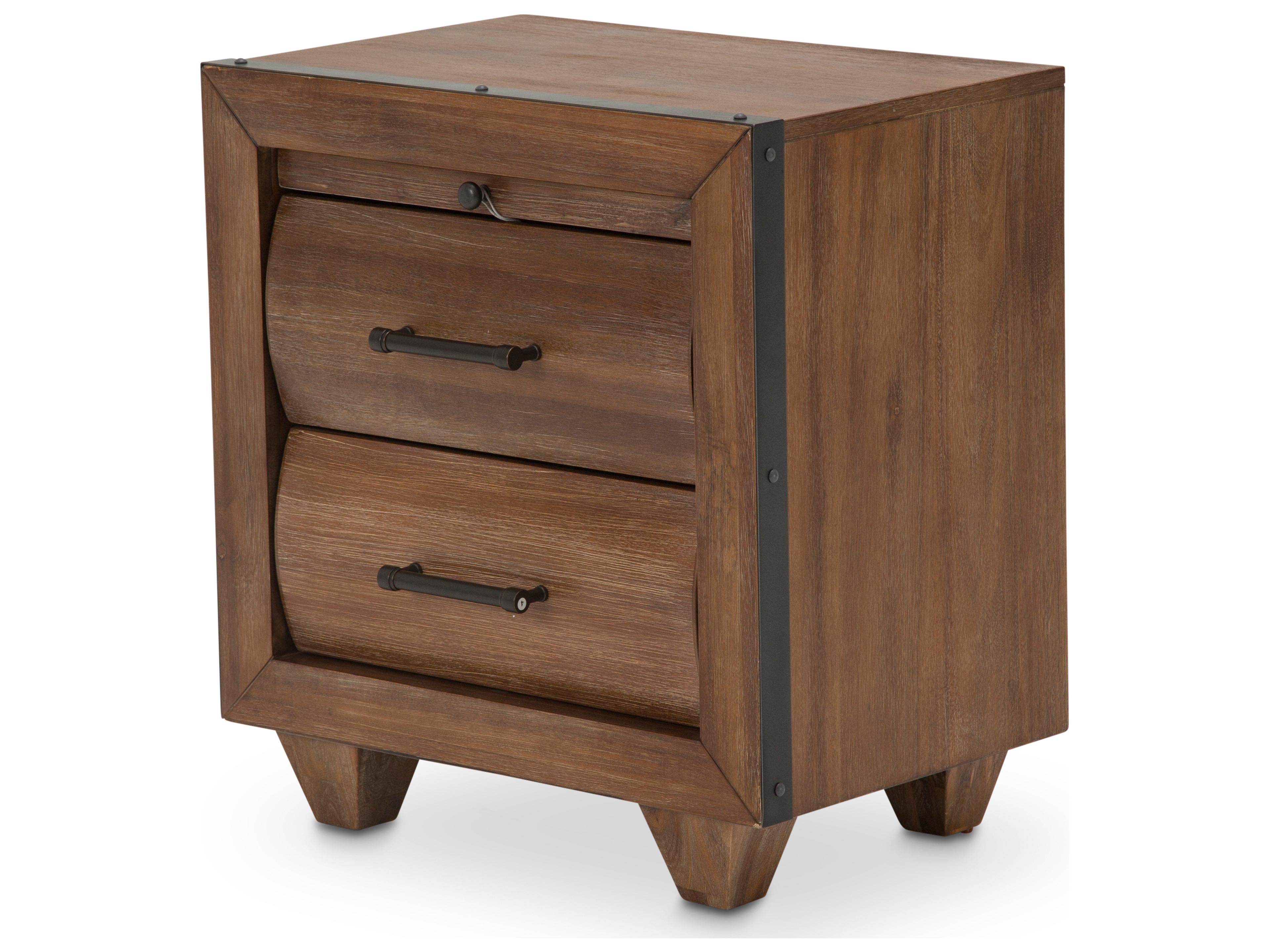 Brooklyn Walk 2-Drawers Brown Nightstand