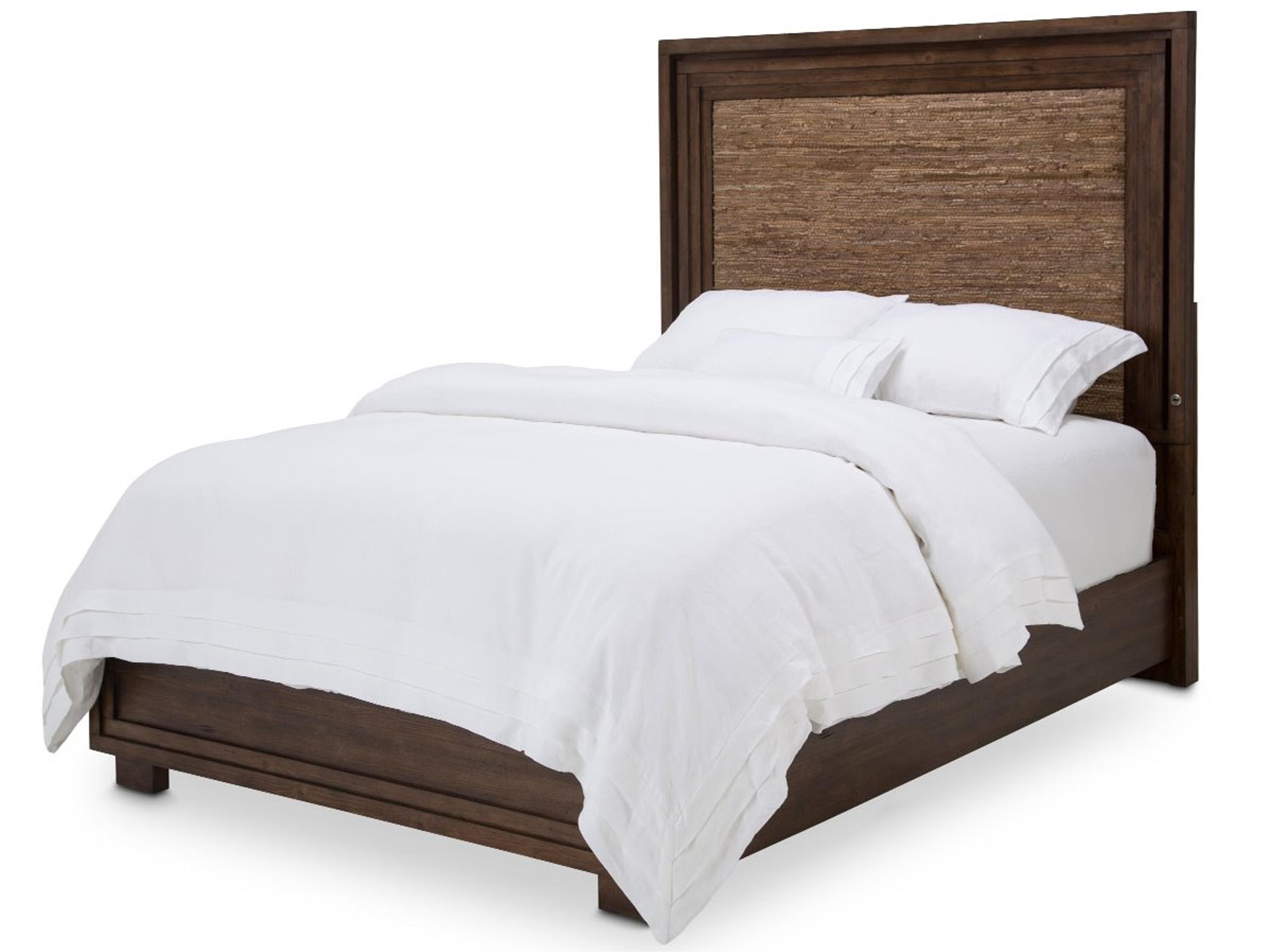 Carrollton Brown Spruce Wood King Platform Bed