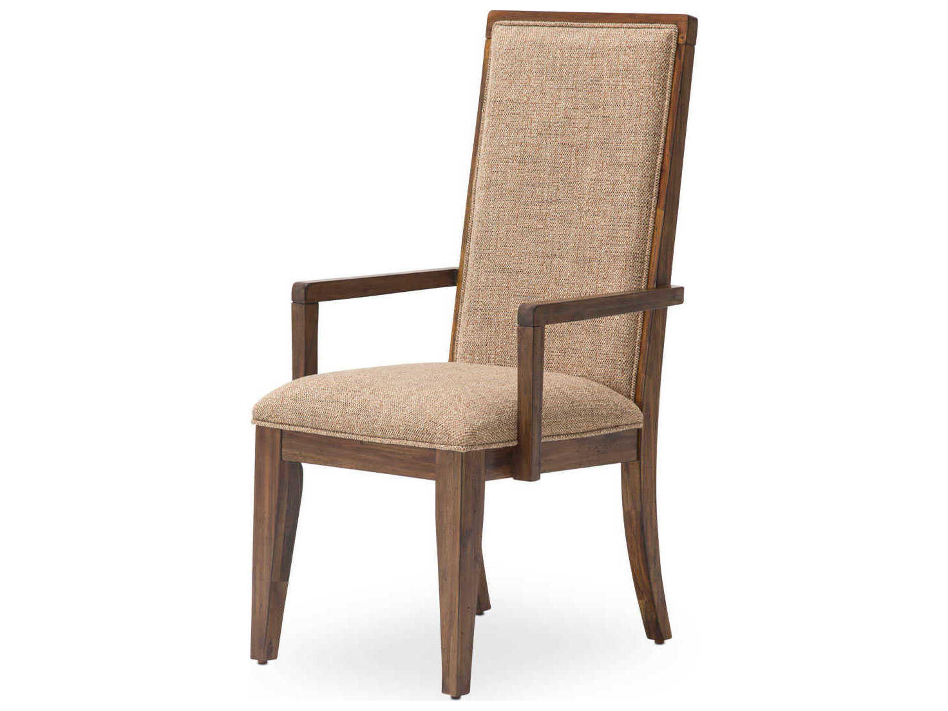 Gilded Brown Upholstered Arm Dining Chair