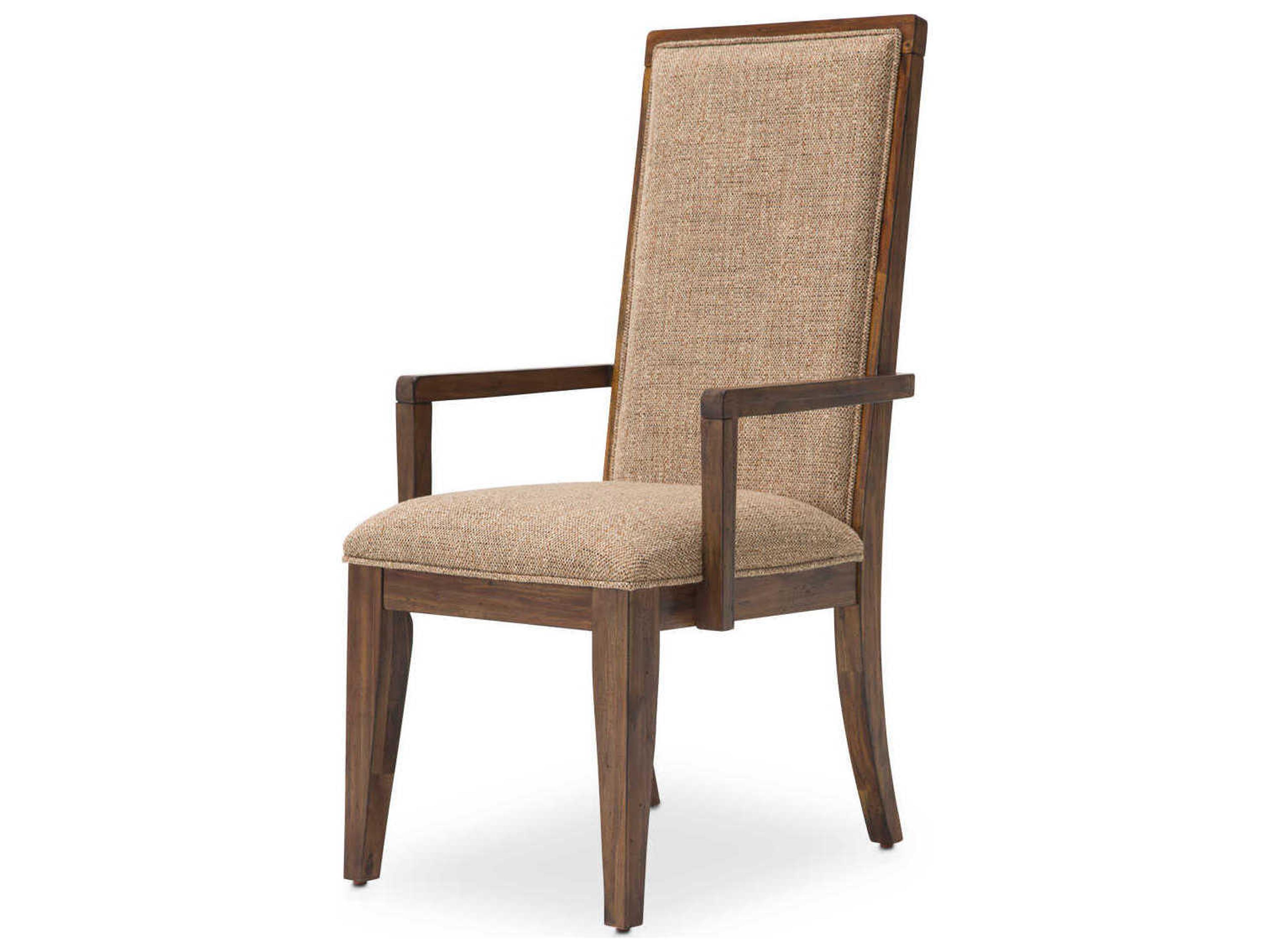 Luxecor Gilded Brown Upholstered Arm Dining Chair