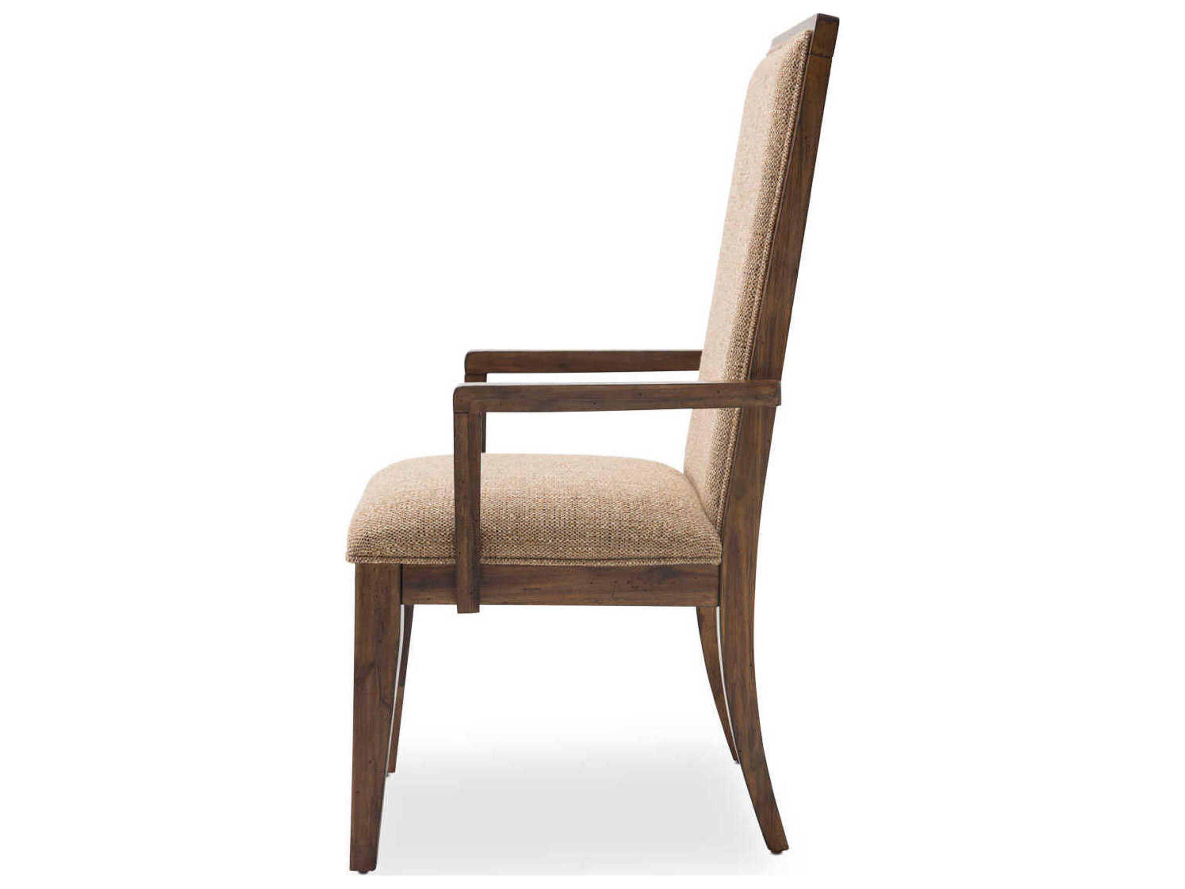 Luxecor Gilded Brown Upholstered Arm Dining Chair