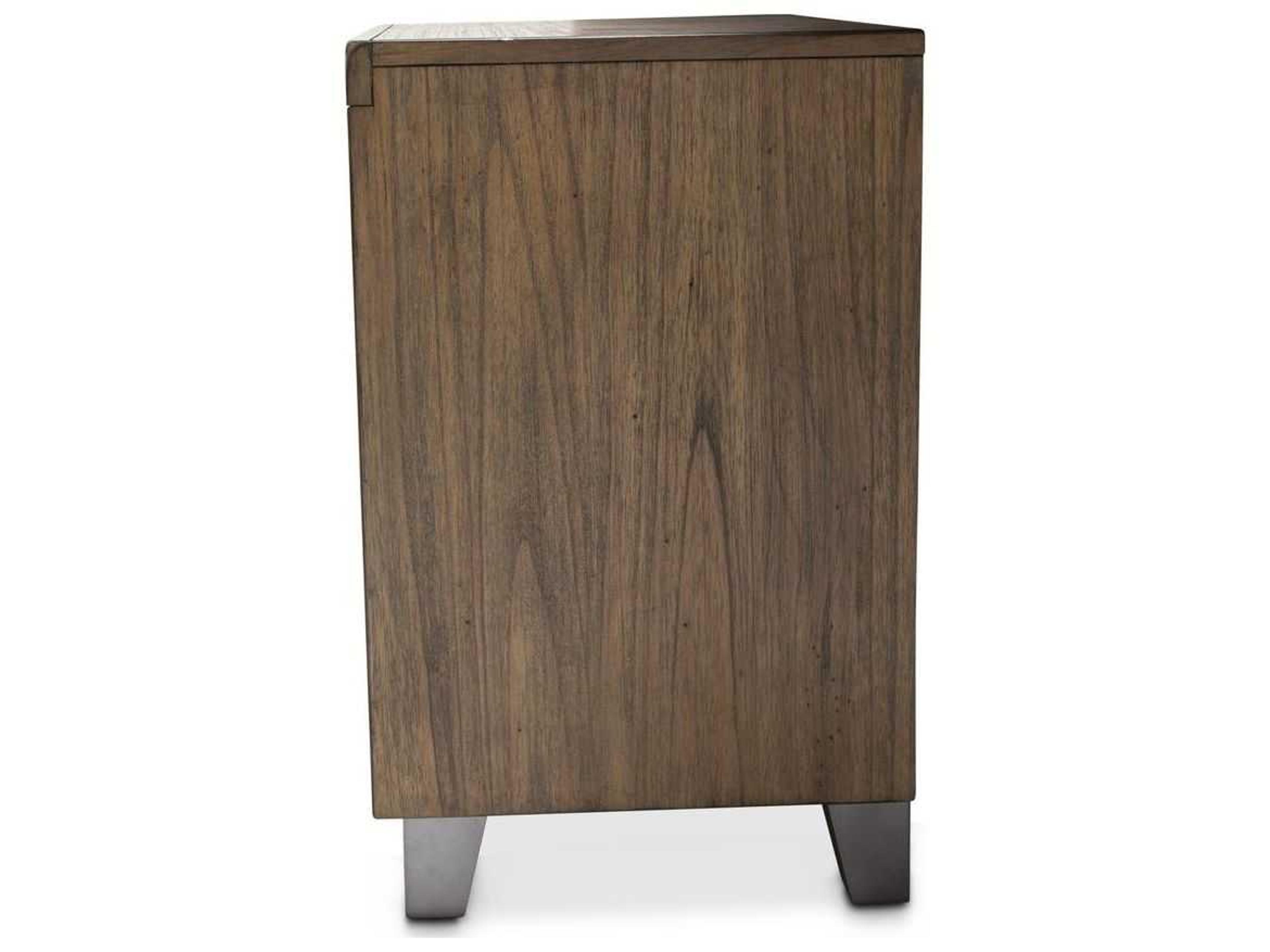 Michael Amini Del Mar Sound 1-Drawer Natural Acacia Wood Nightstand