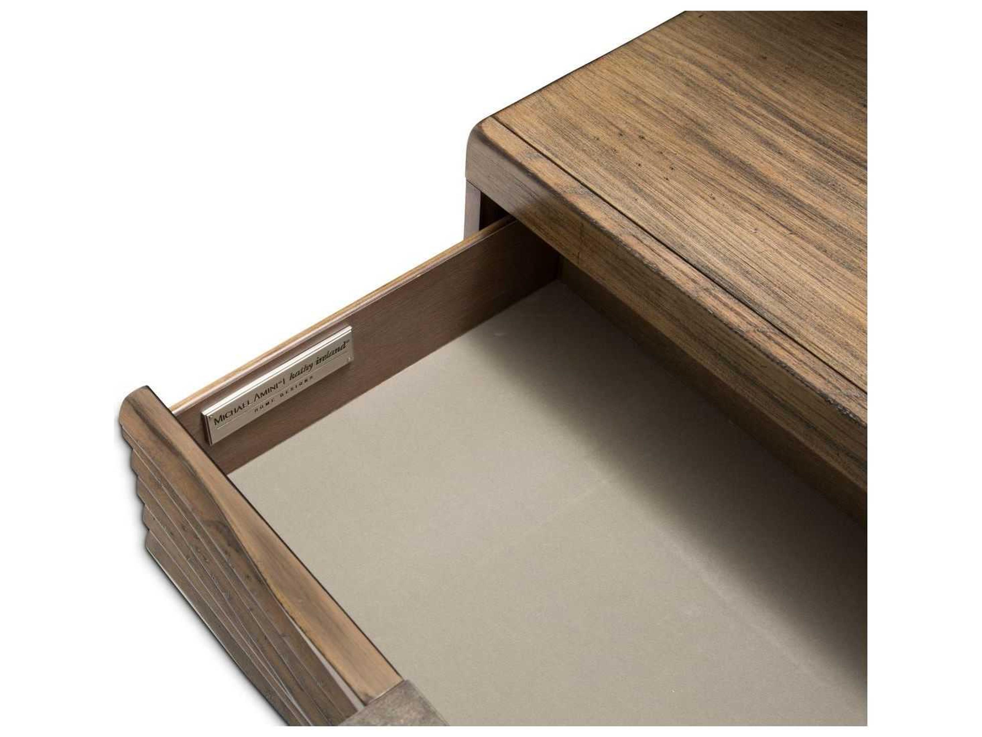 Michael Amini Del Mar Sound 1-Drawer Natural Acacia Wood Nightstand