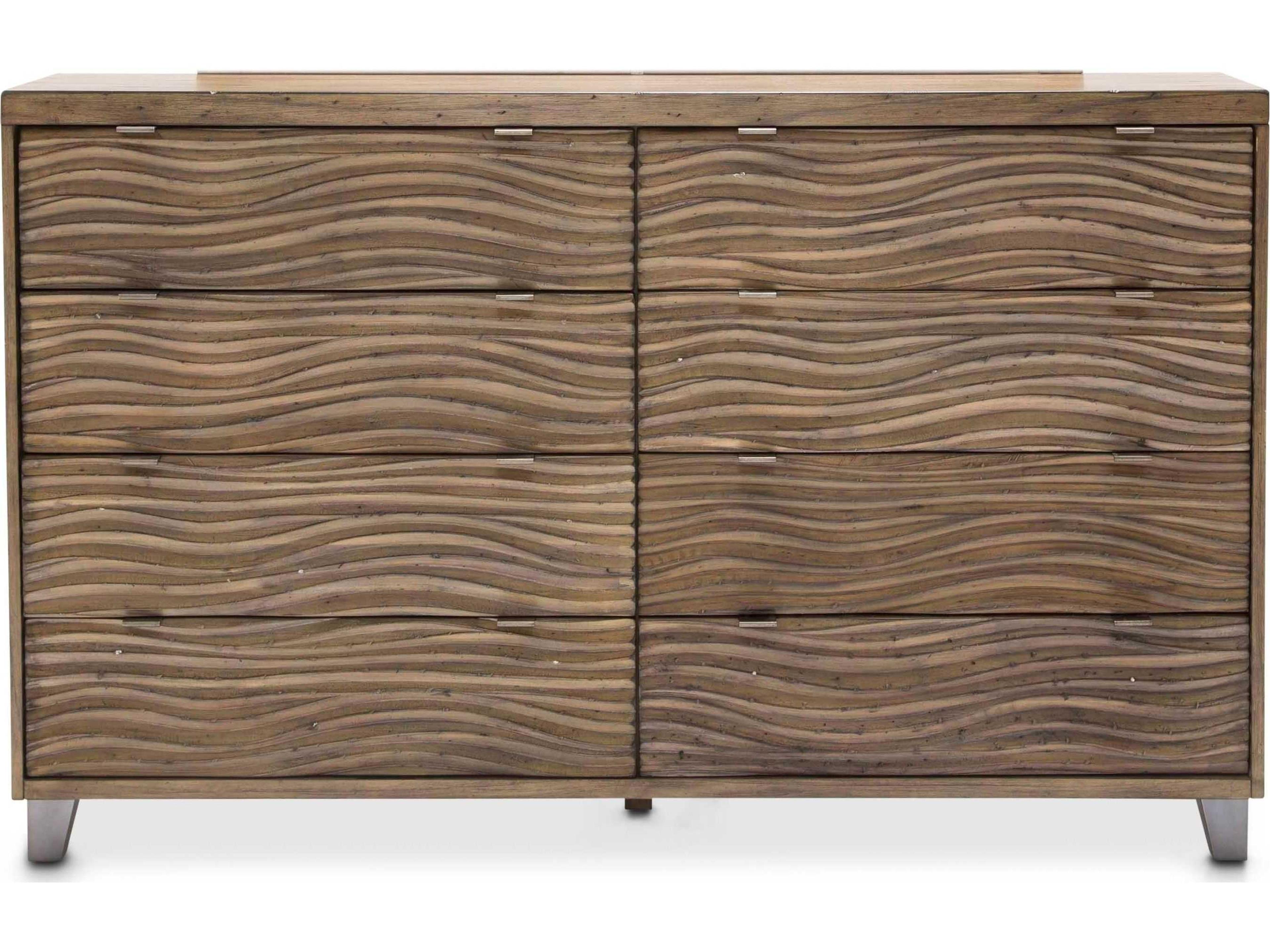 Michael Amini Del Mar Sound Natural Acacia Wood Double Dresser