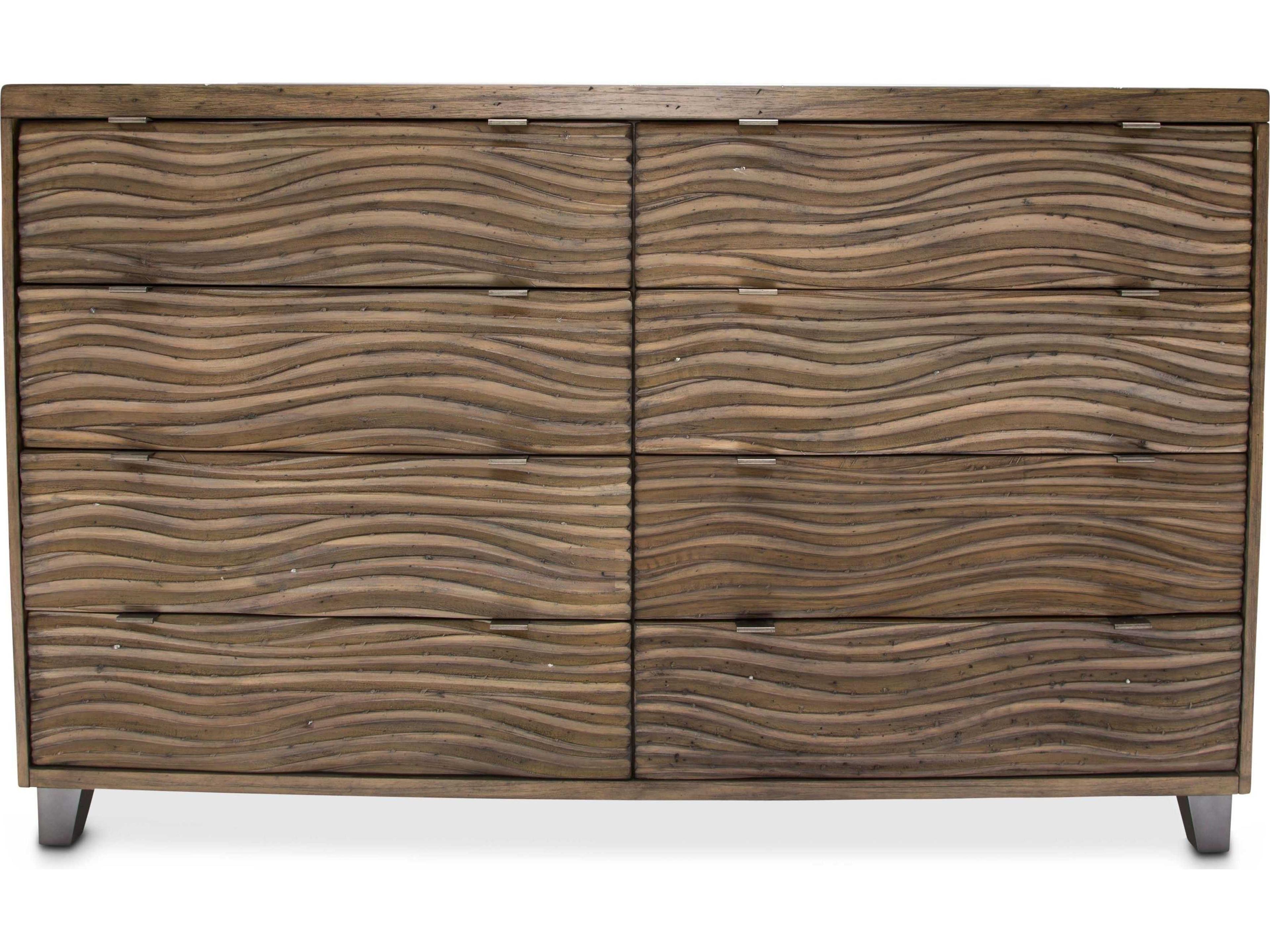 Michael Amini Del Mar Sound Natural Acacia Wood Double Dresser