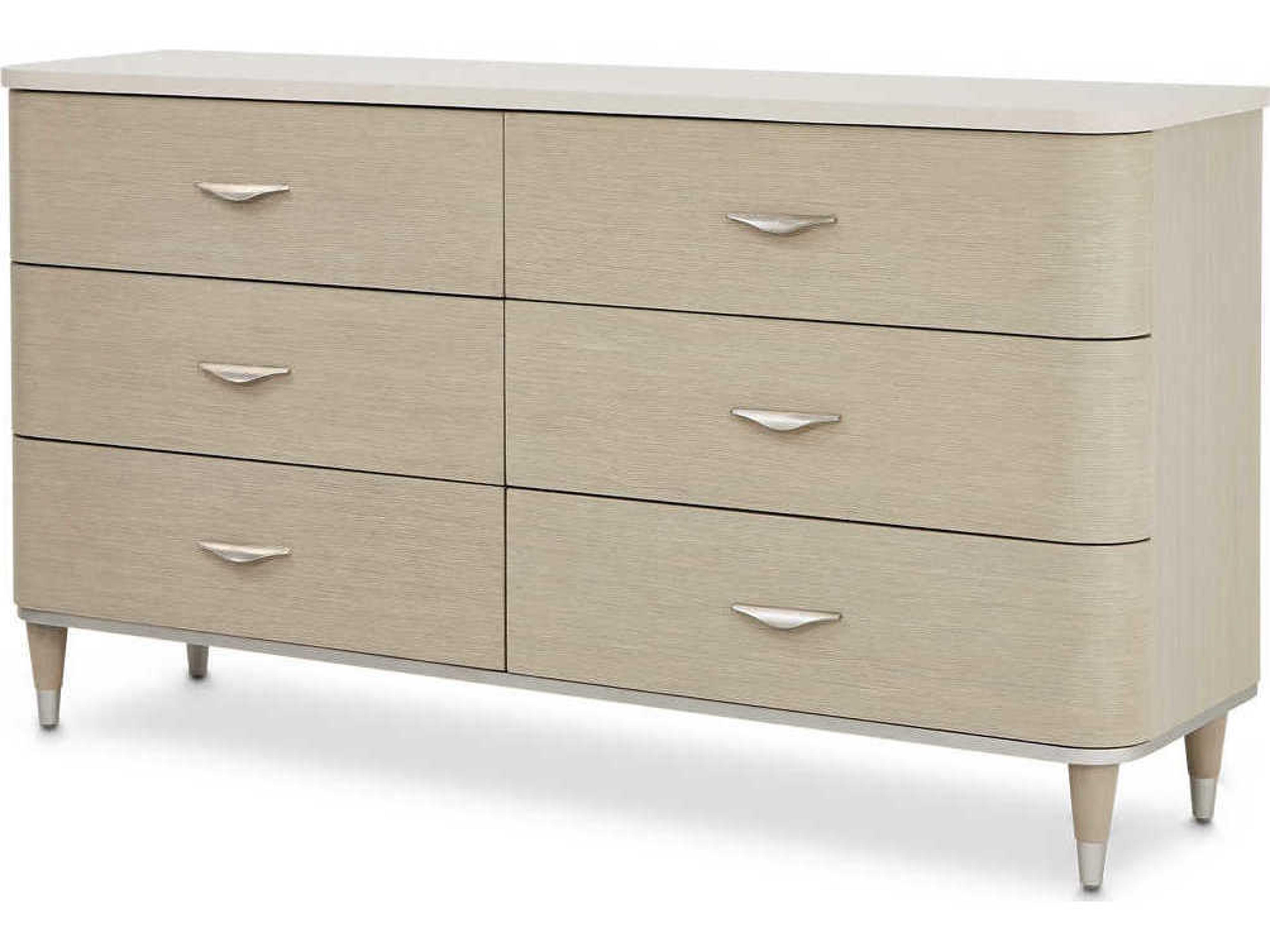 Eclipse 6-Drawer Dresser with Cultured Marble Top in Moonlight Gray