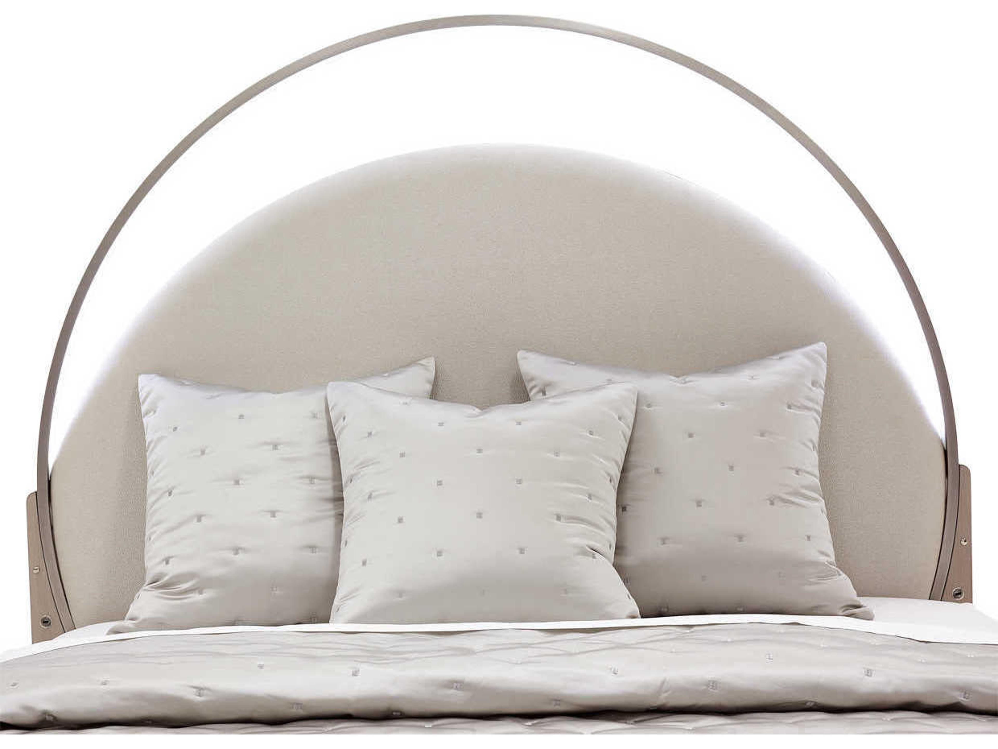 Luxecor Gilded Ivory White Poplar Wood Upholstered King Panel Bed