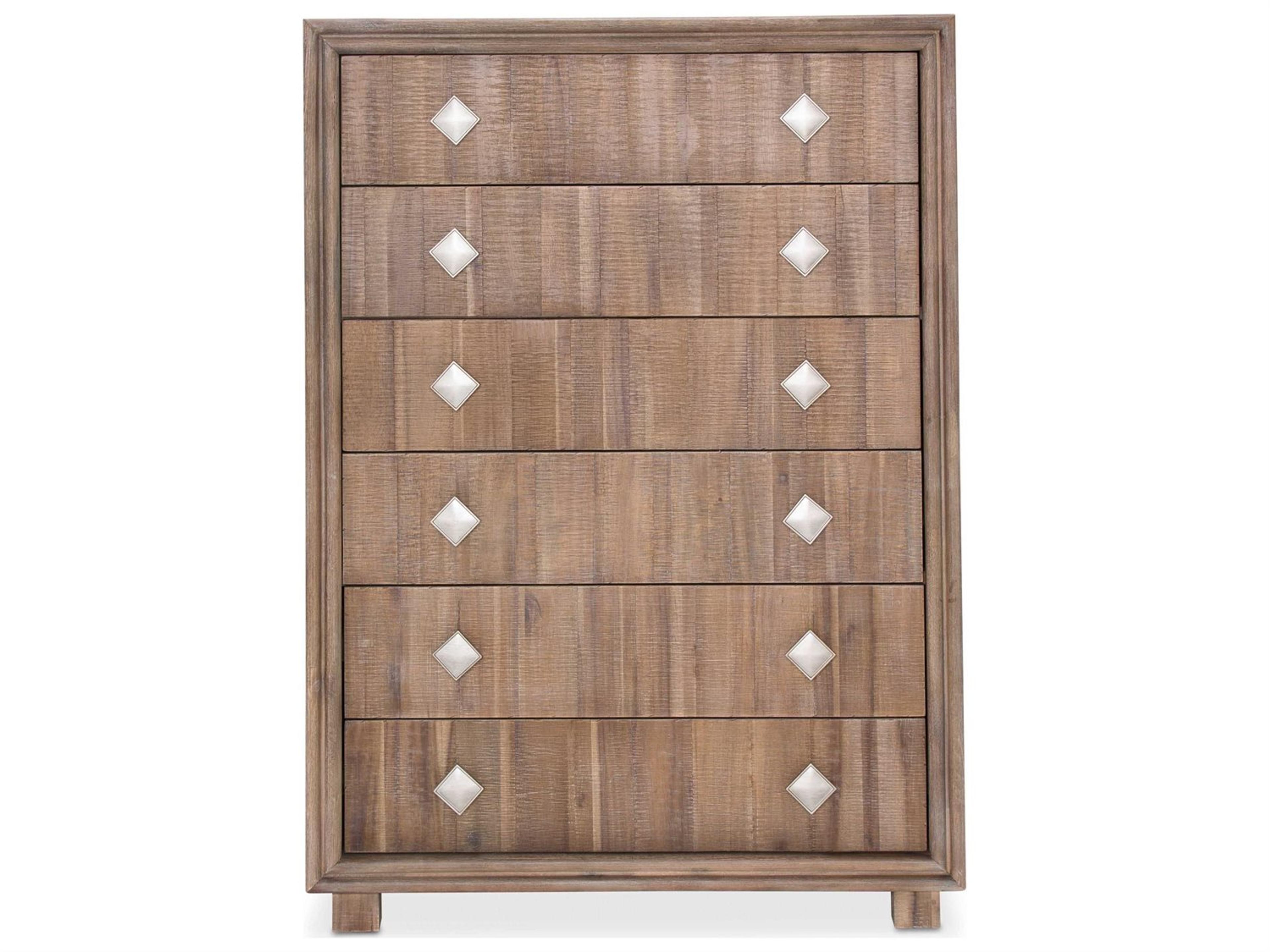 Michael Amini Hudson Ferry Brown Acacia Wood Accent Chest