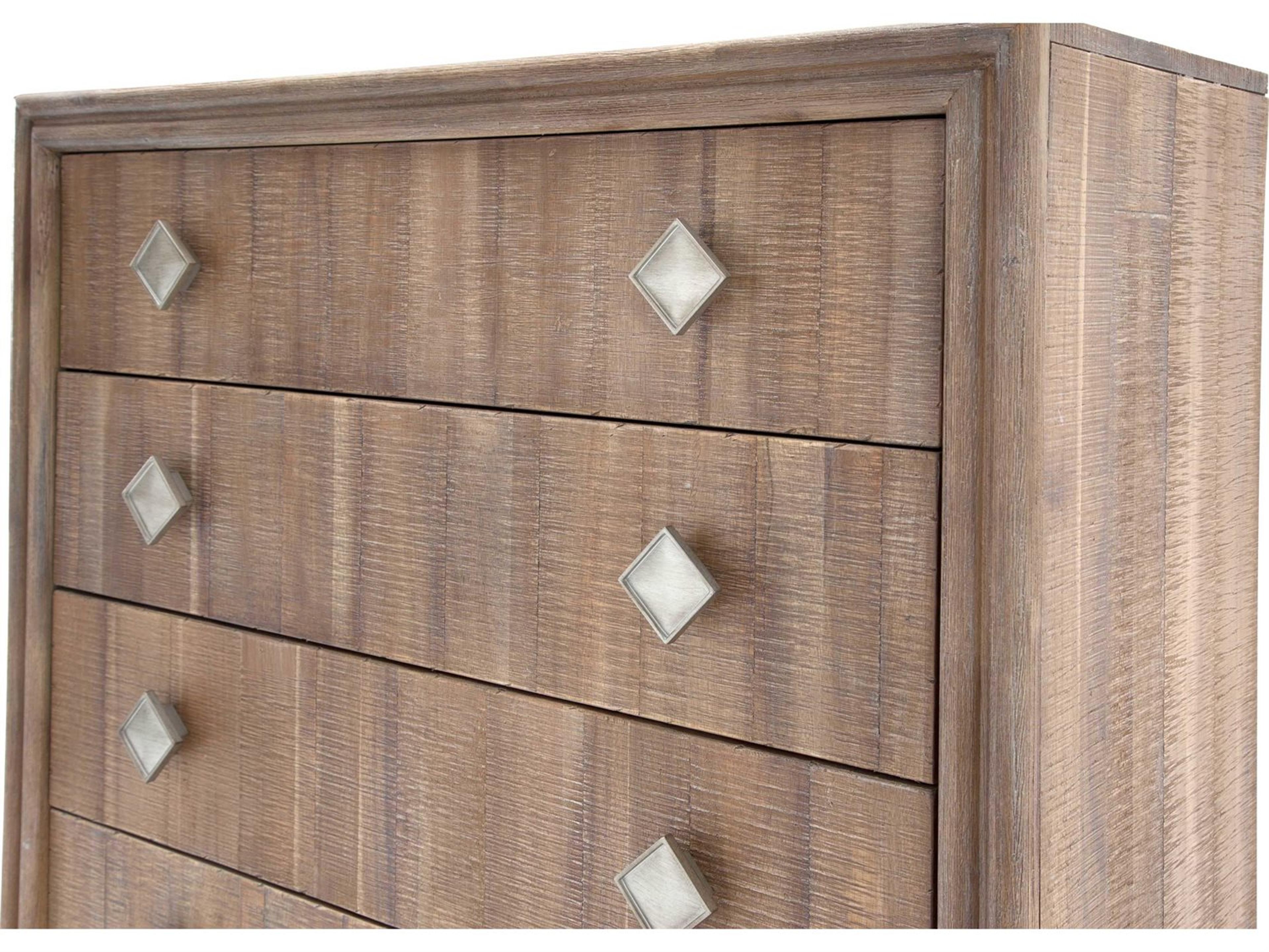 Michael Amini Hudson Ferry Brown Acacia Wood Accent Chest