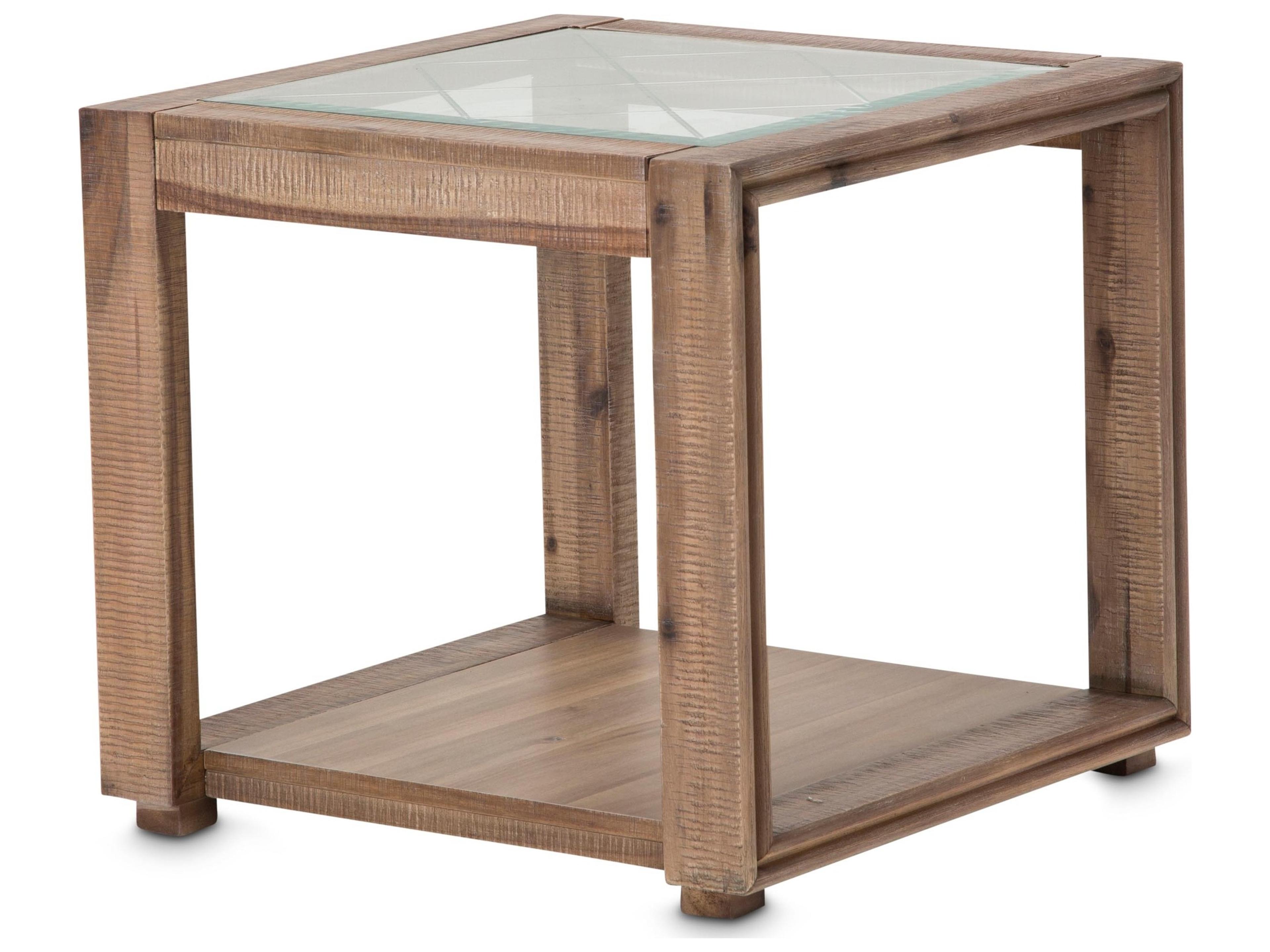 Hudson Ferry Square Glass End Table