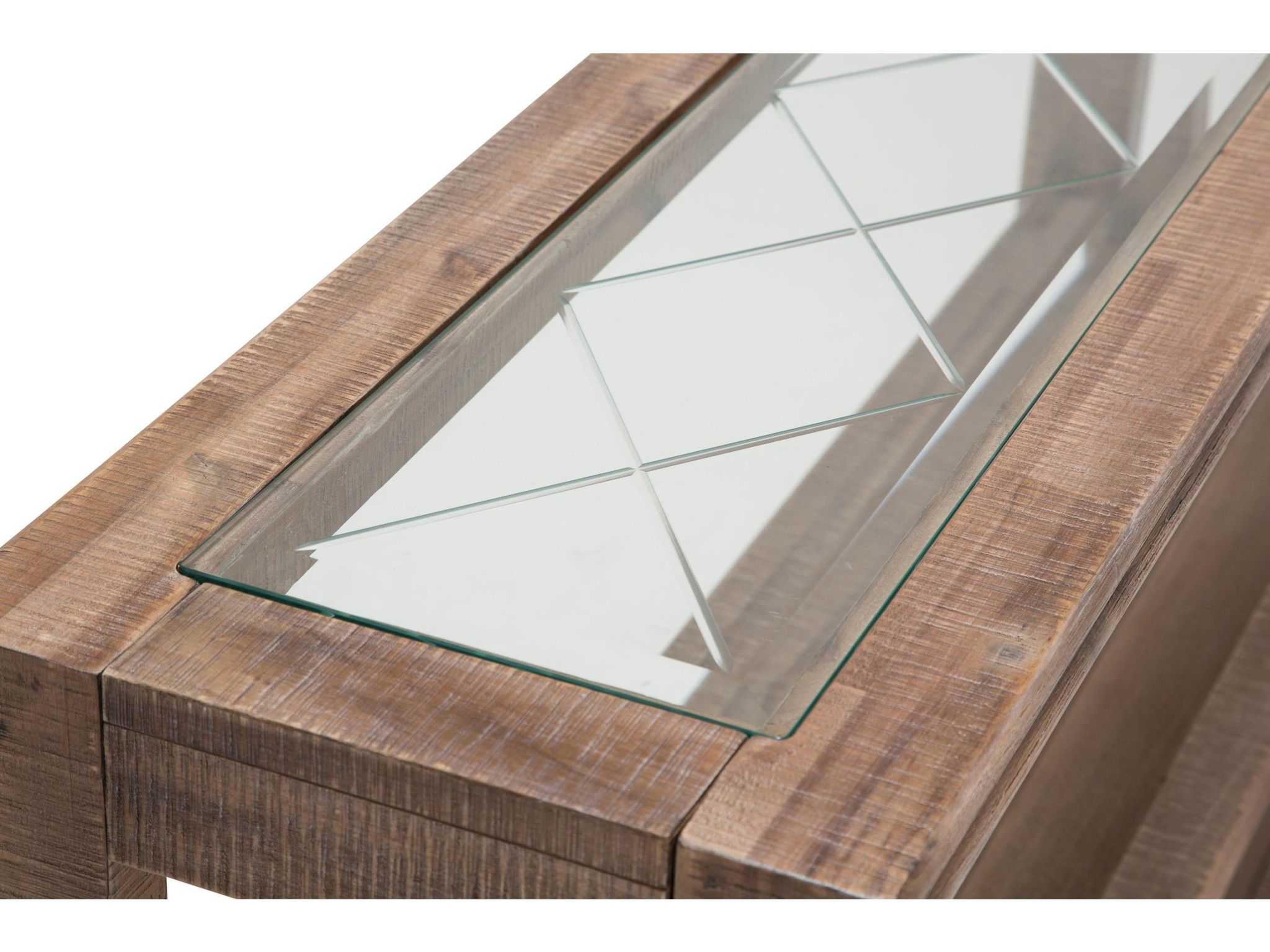 Michael Amini Hudson Ferry Rectangular Glass Console Table