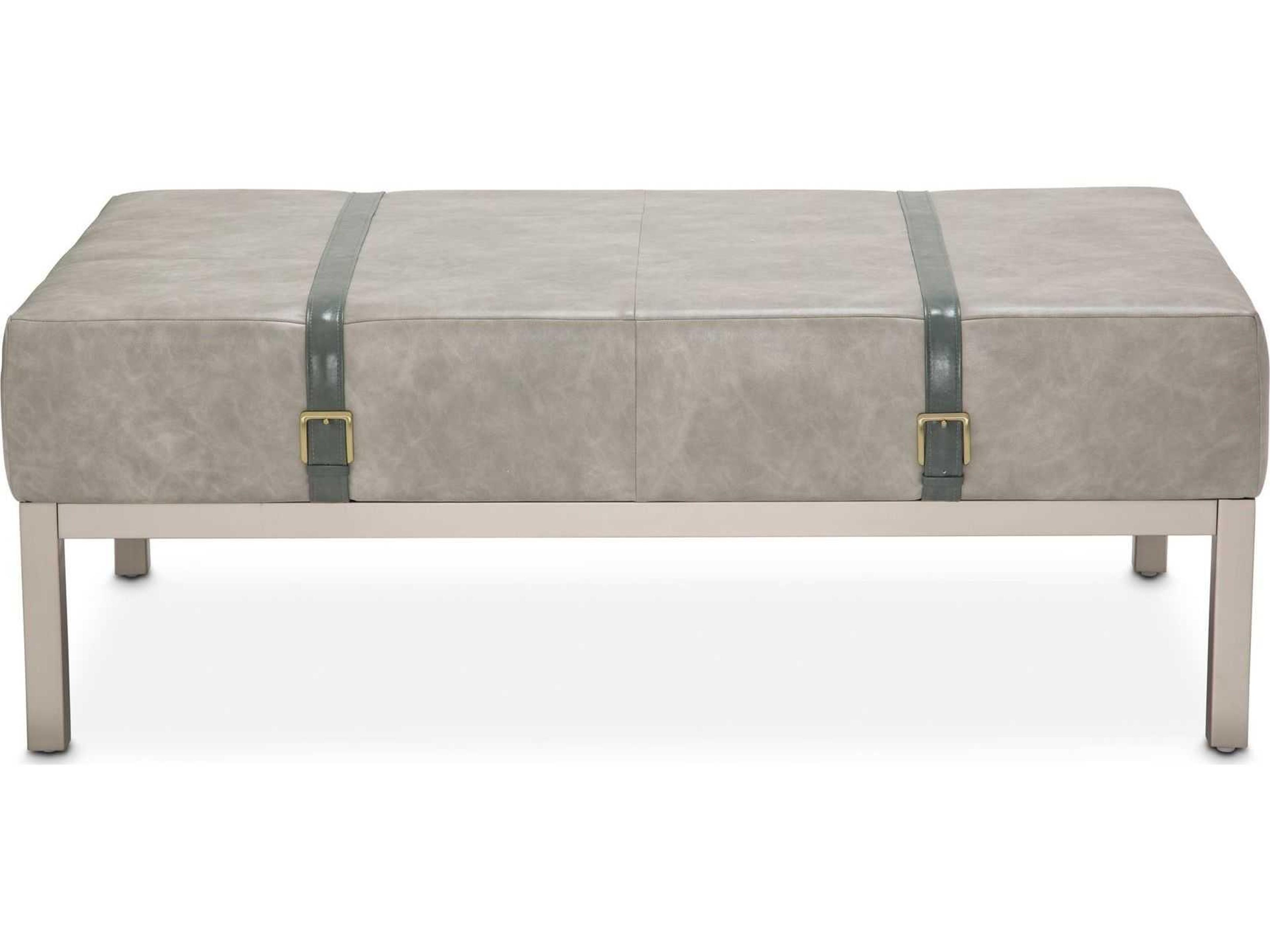 Michael Amini Menlo Station Rectangular Faux Leather Coffee Table