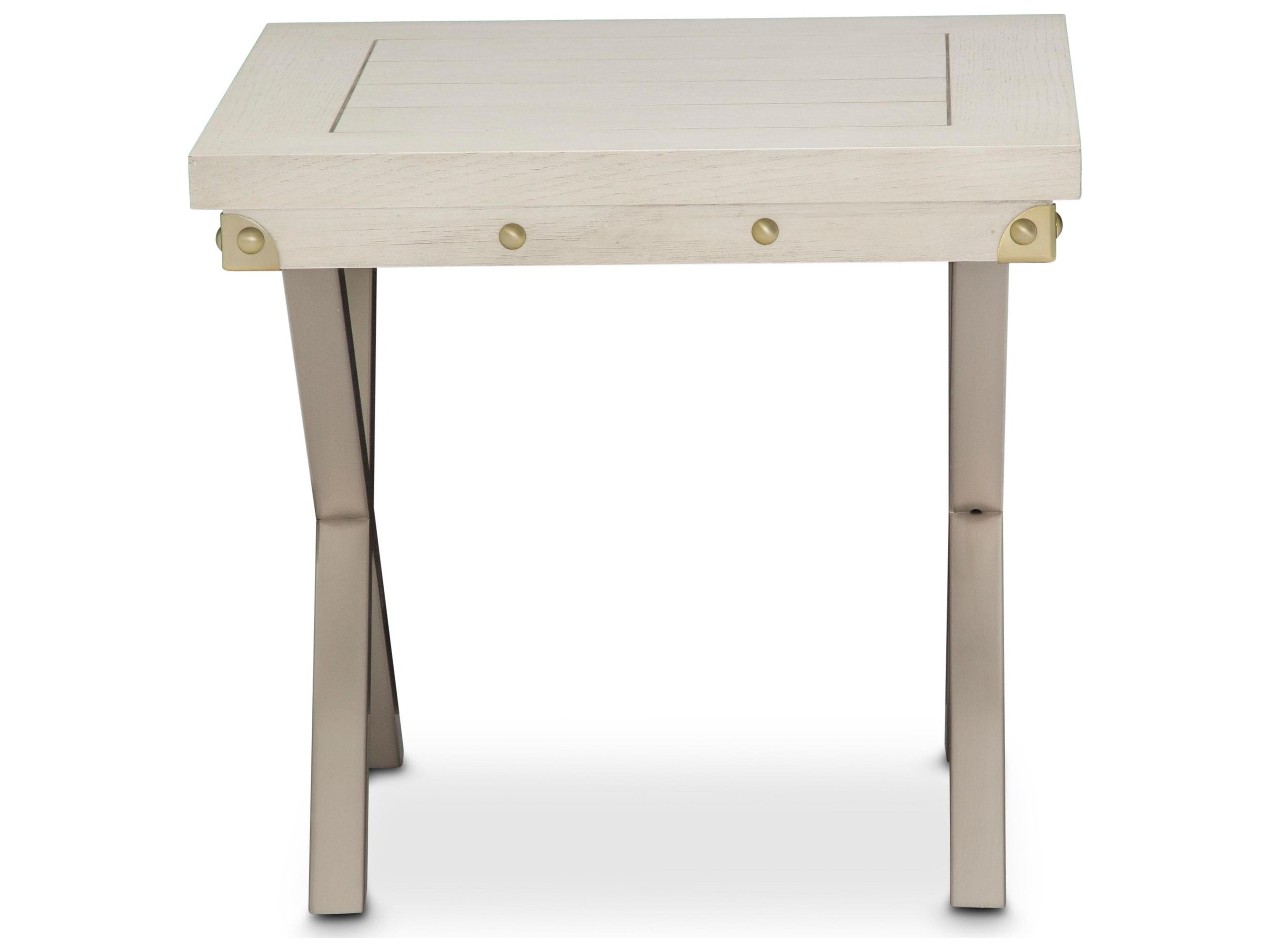 Michael Amini Menlo Station Square Wood End Table