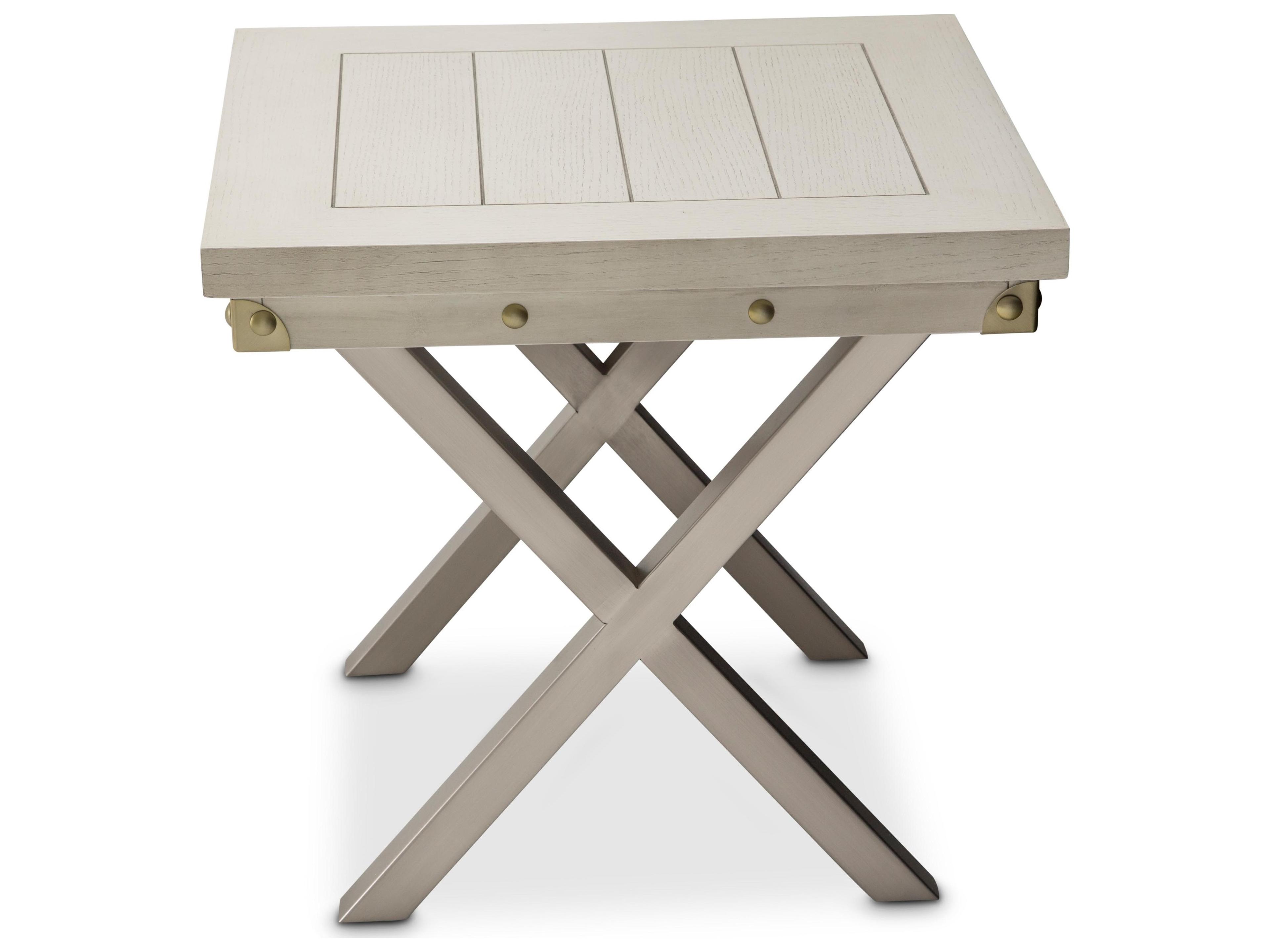 Michael Amini Menlo Station Square Wood End Table