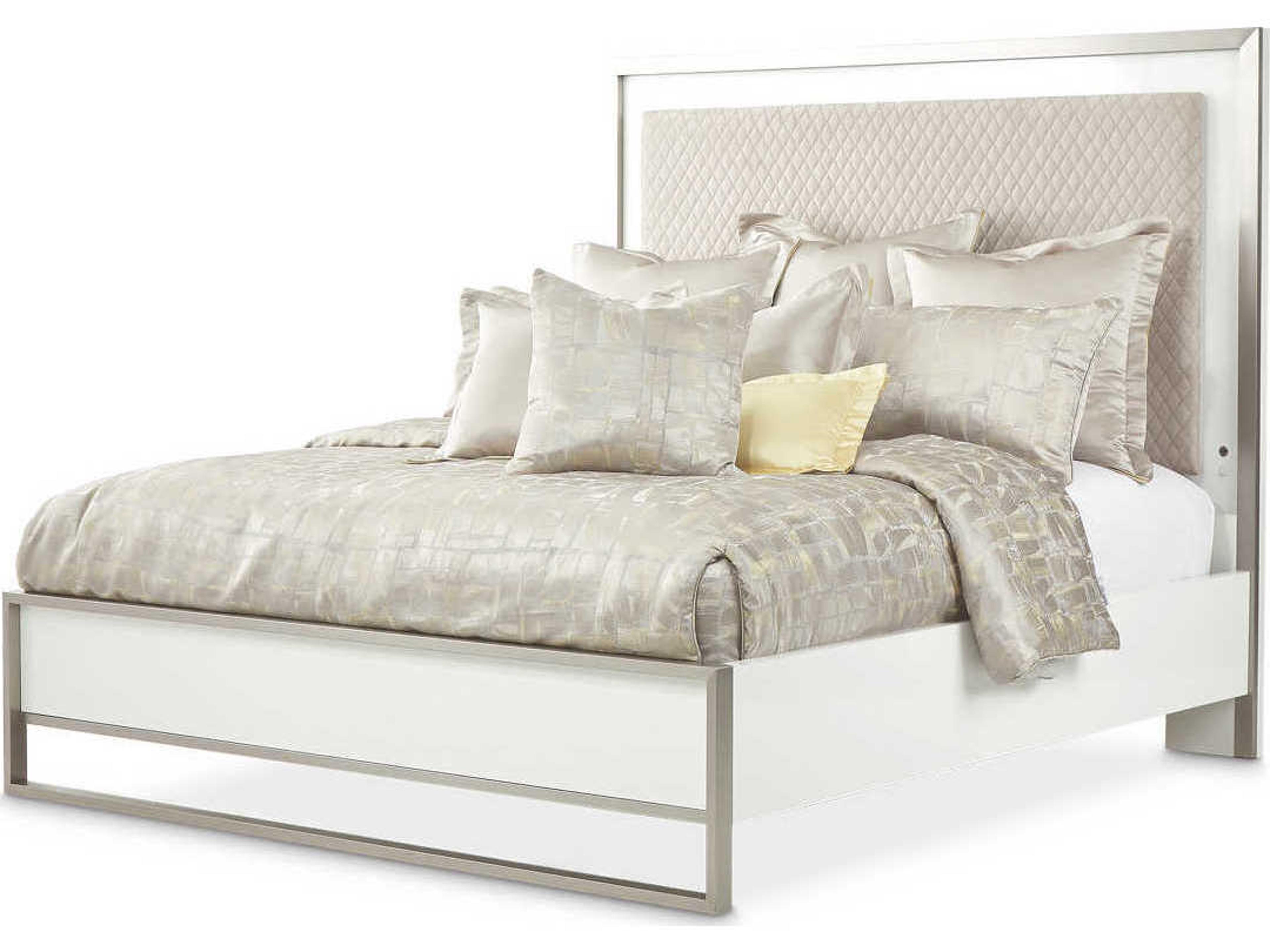 Marquee Cloud White Upholstered King Panel Bed