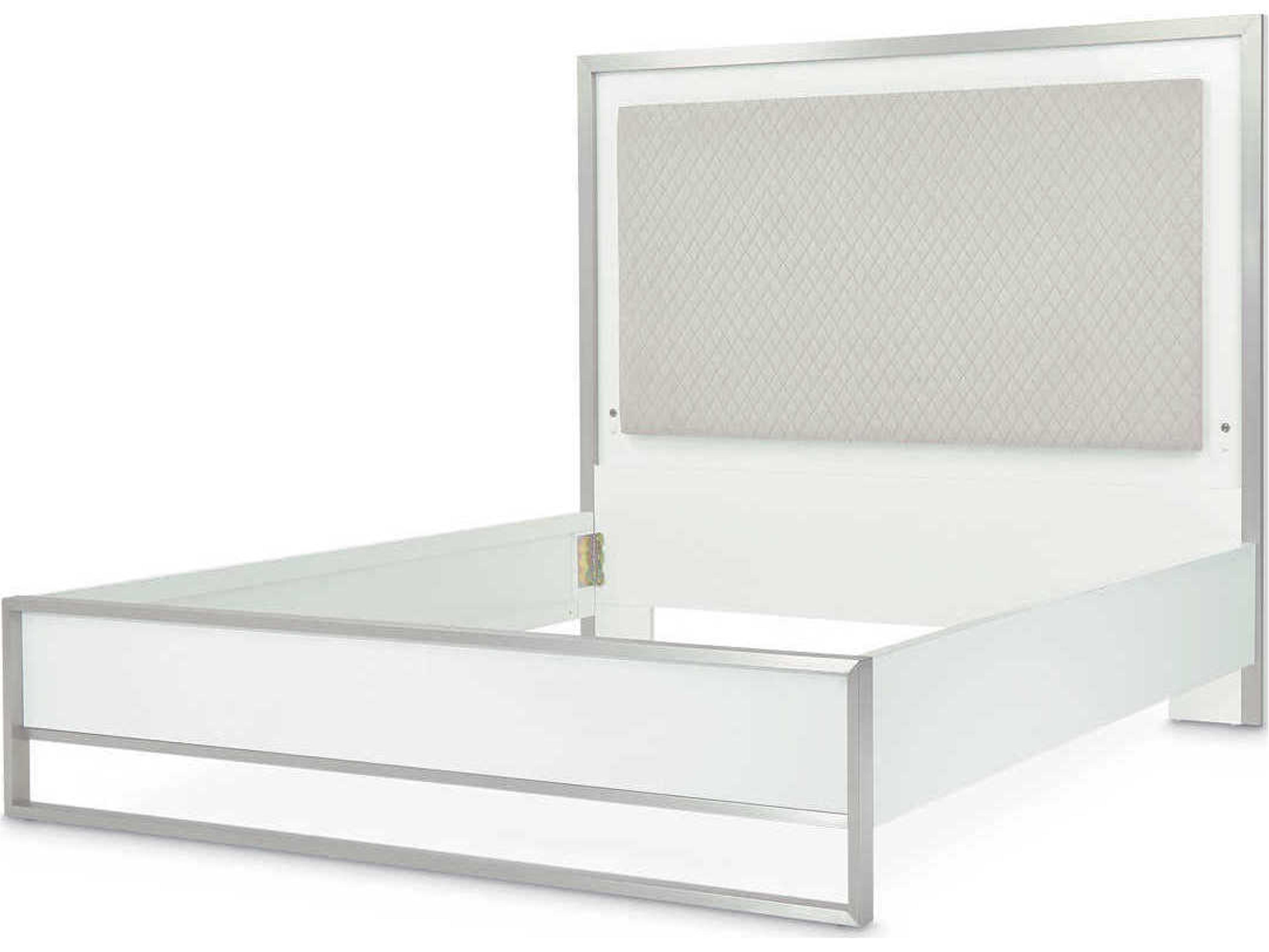 Luxecor Gilded Cloud White Upholstered Queen Panel Bed