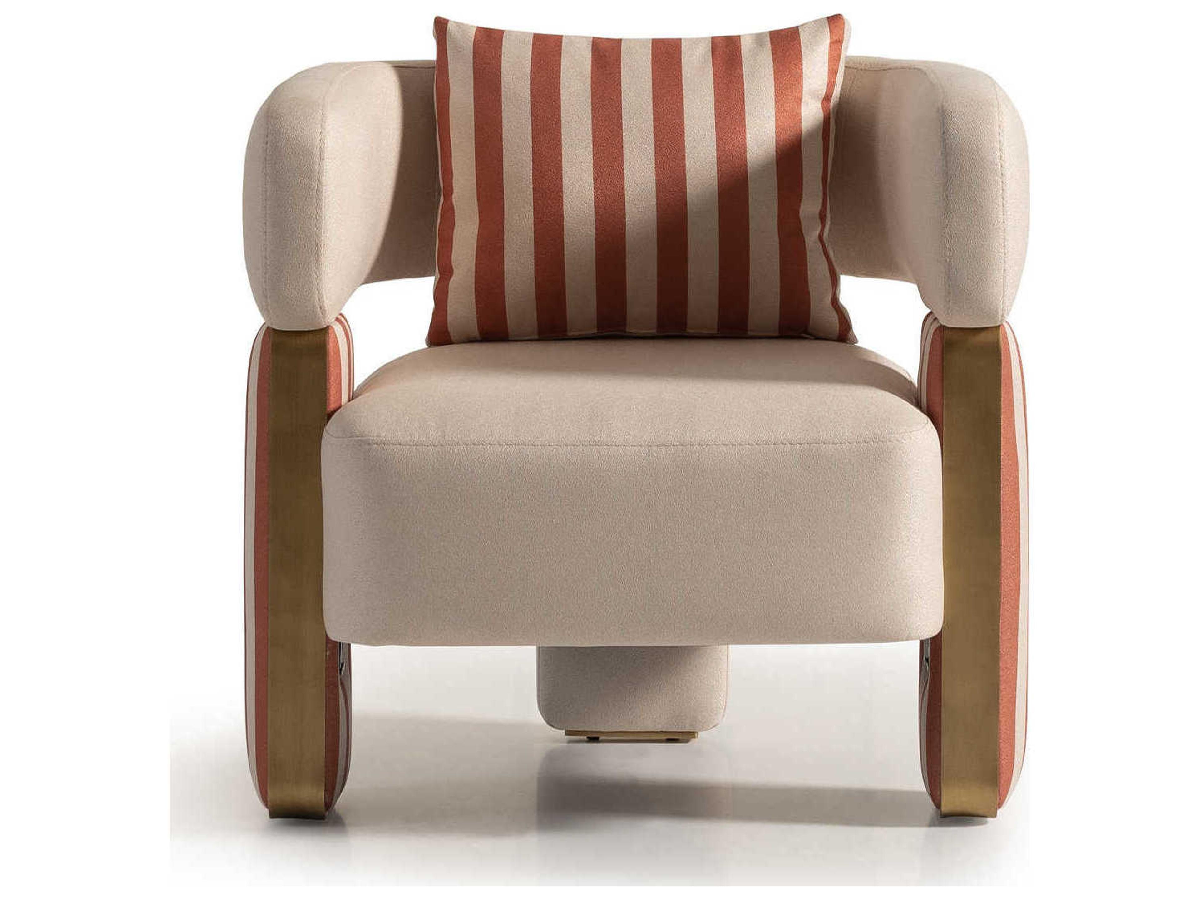 Luxecor Gilded Beige Fabric Accent Chair