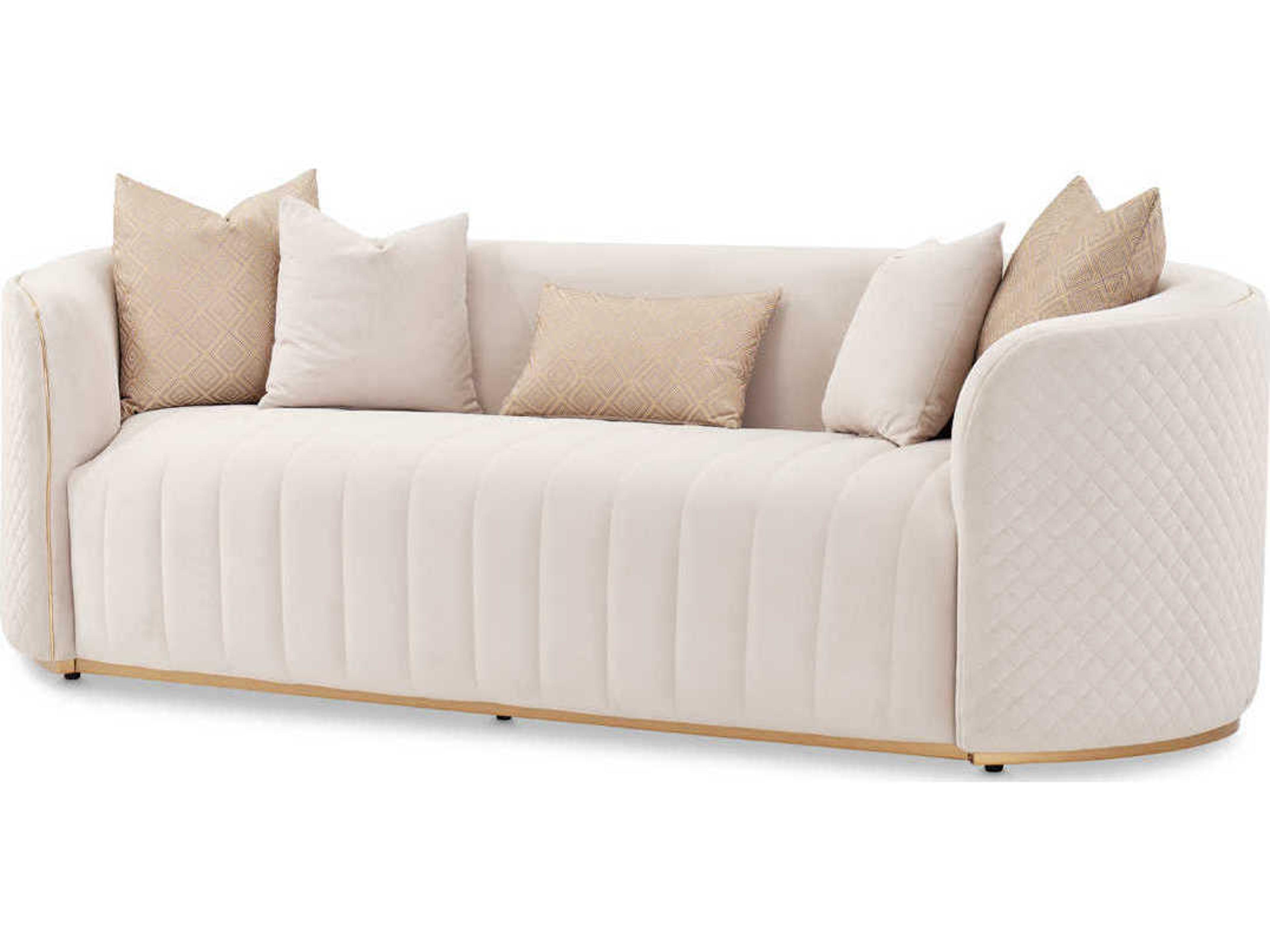Ariana Beige Velvet Upholstered Sofa