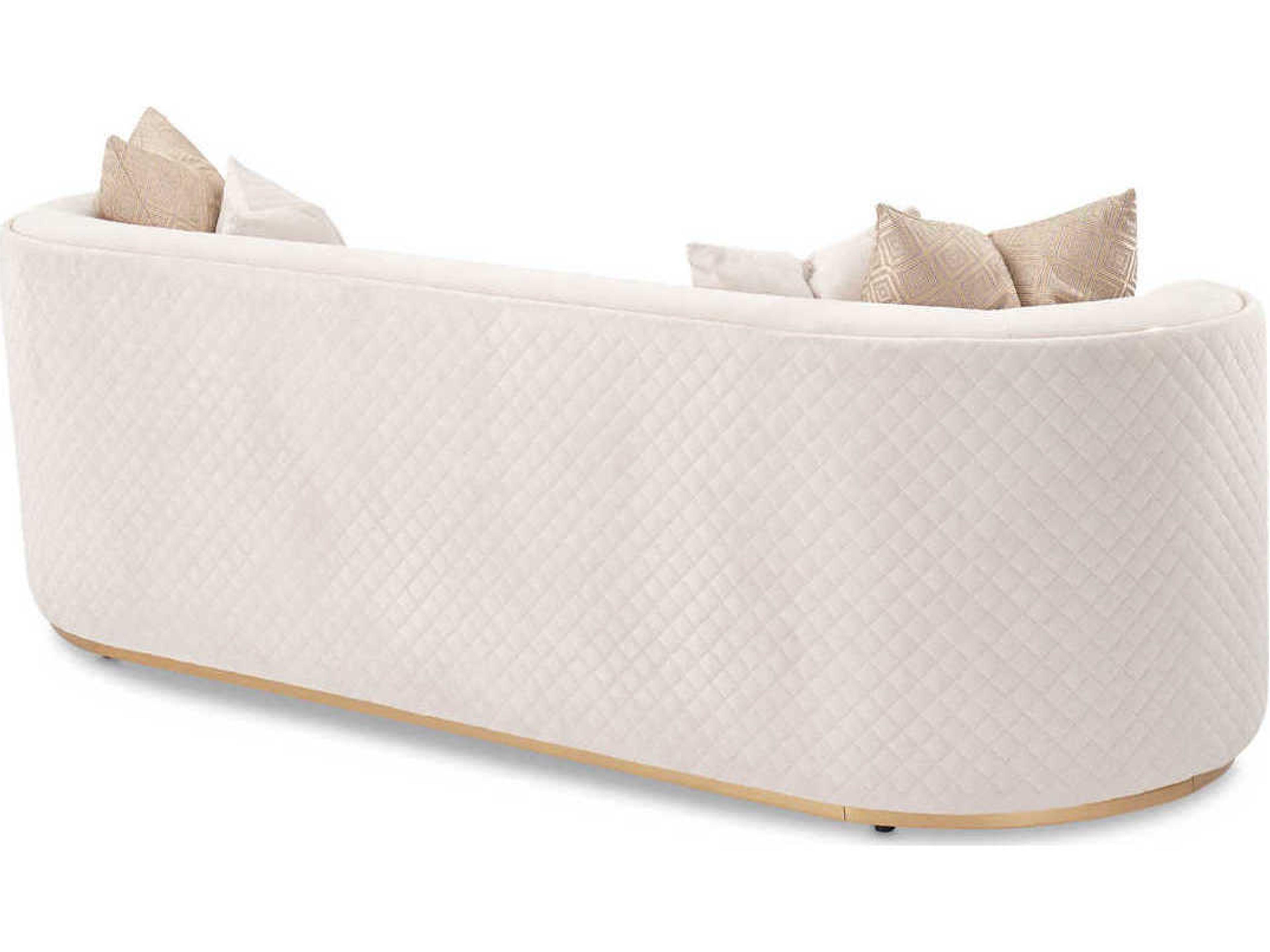 Luxecor Gilded Beige Velvet Upholstered Sofa