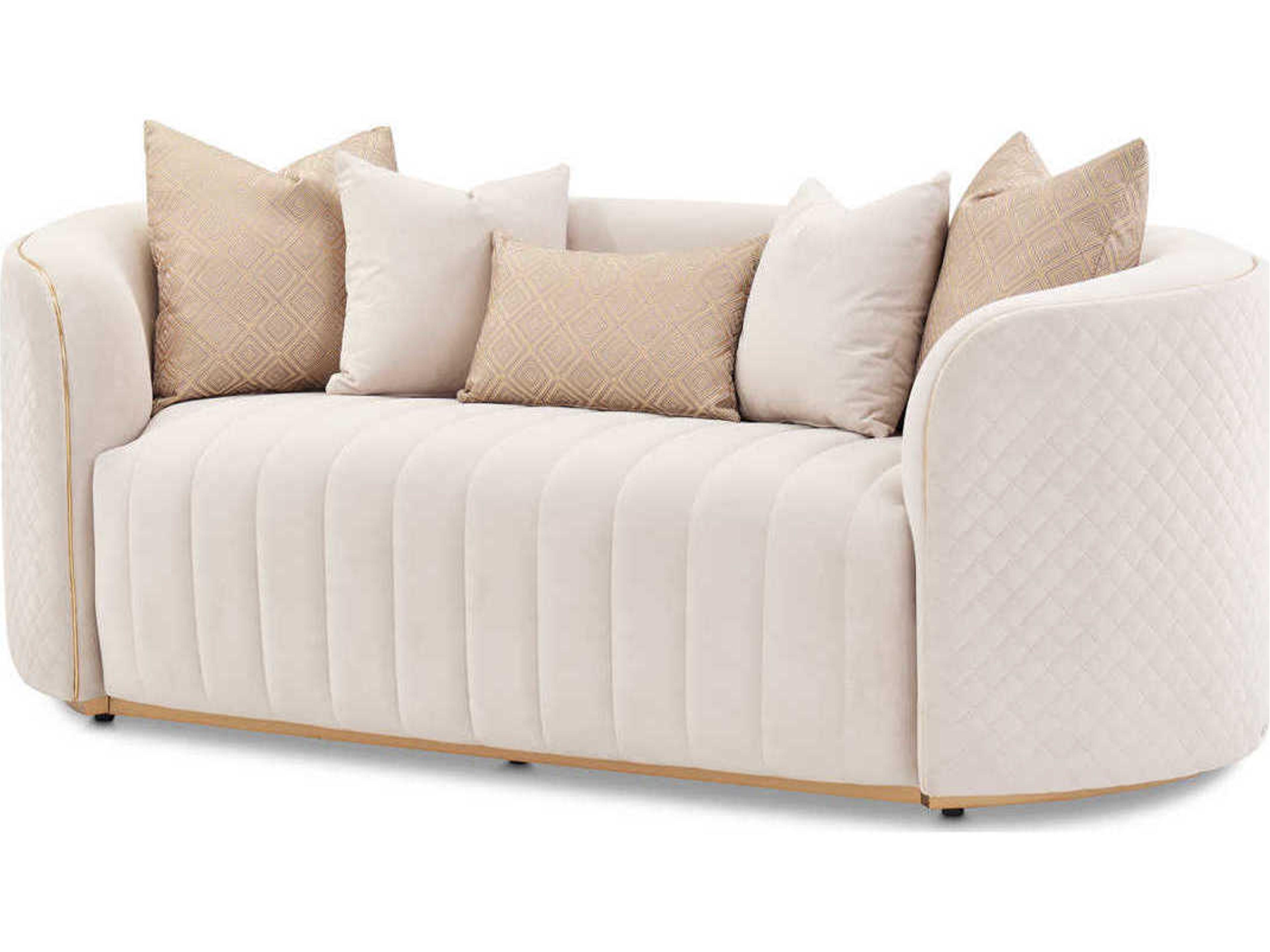 Ariana Beige Velvet Upholstered Loveseat