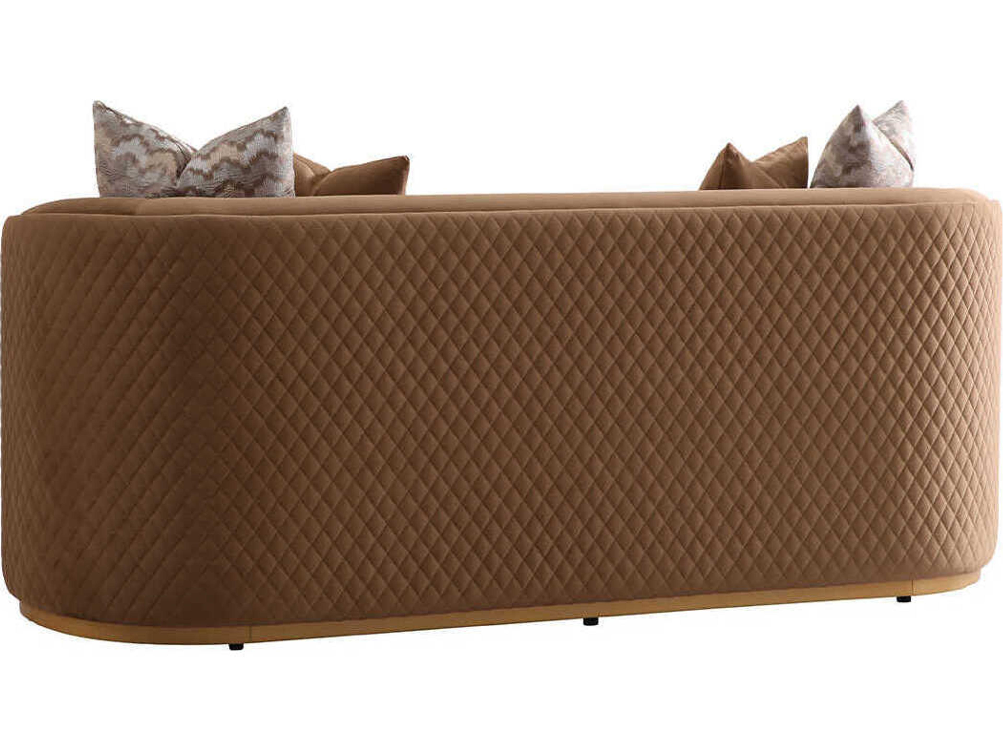 Michael Amini Ariana Gold Brown Velvet Upholstered Loveseat