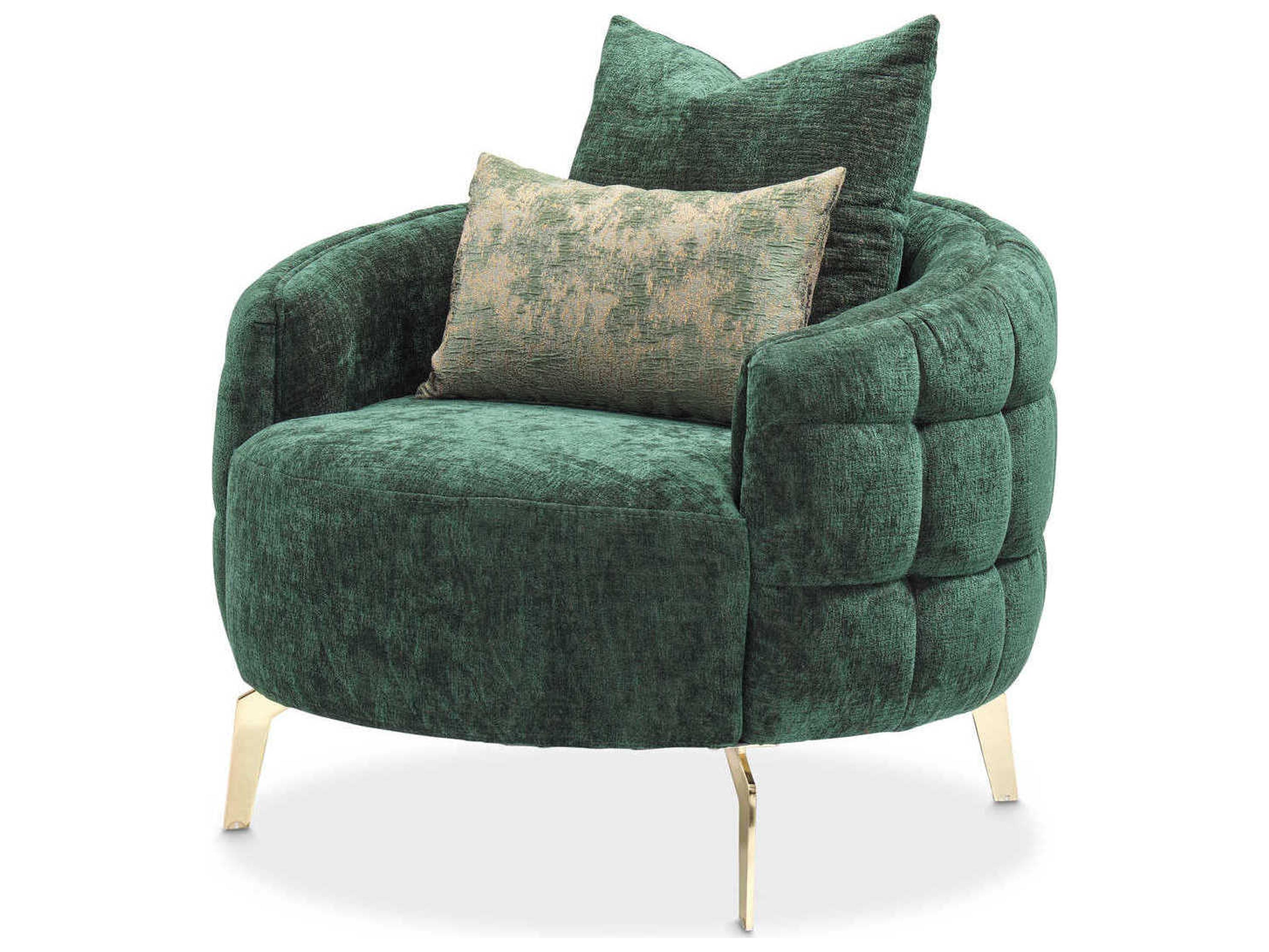 Celine Green Fabric Accent Chair