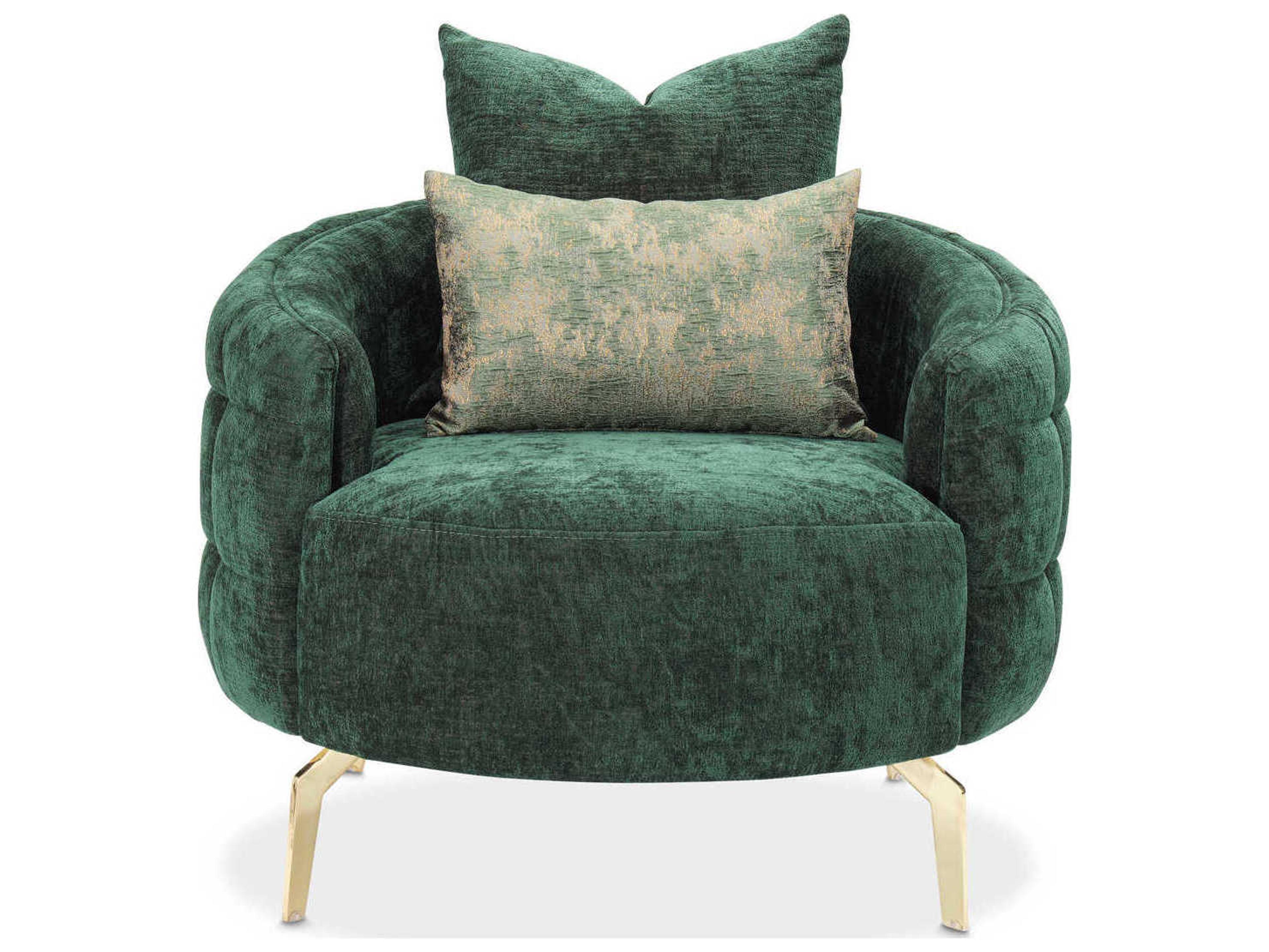 Luxecor Gilded Green Fabric Accent Chair