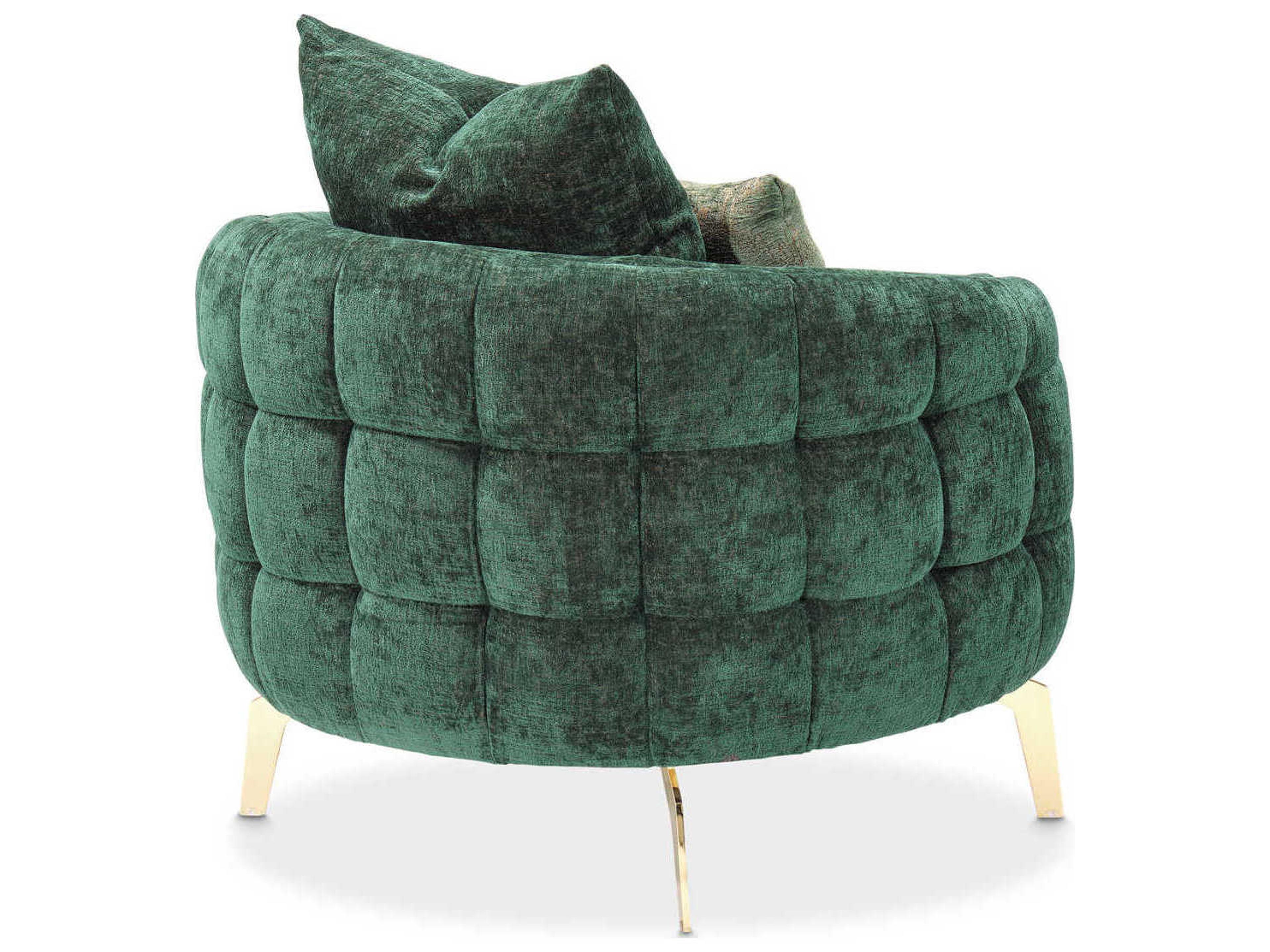Luxecor Gilded Green Fabric Accent Chair
